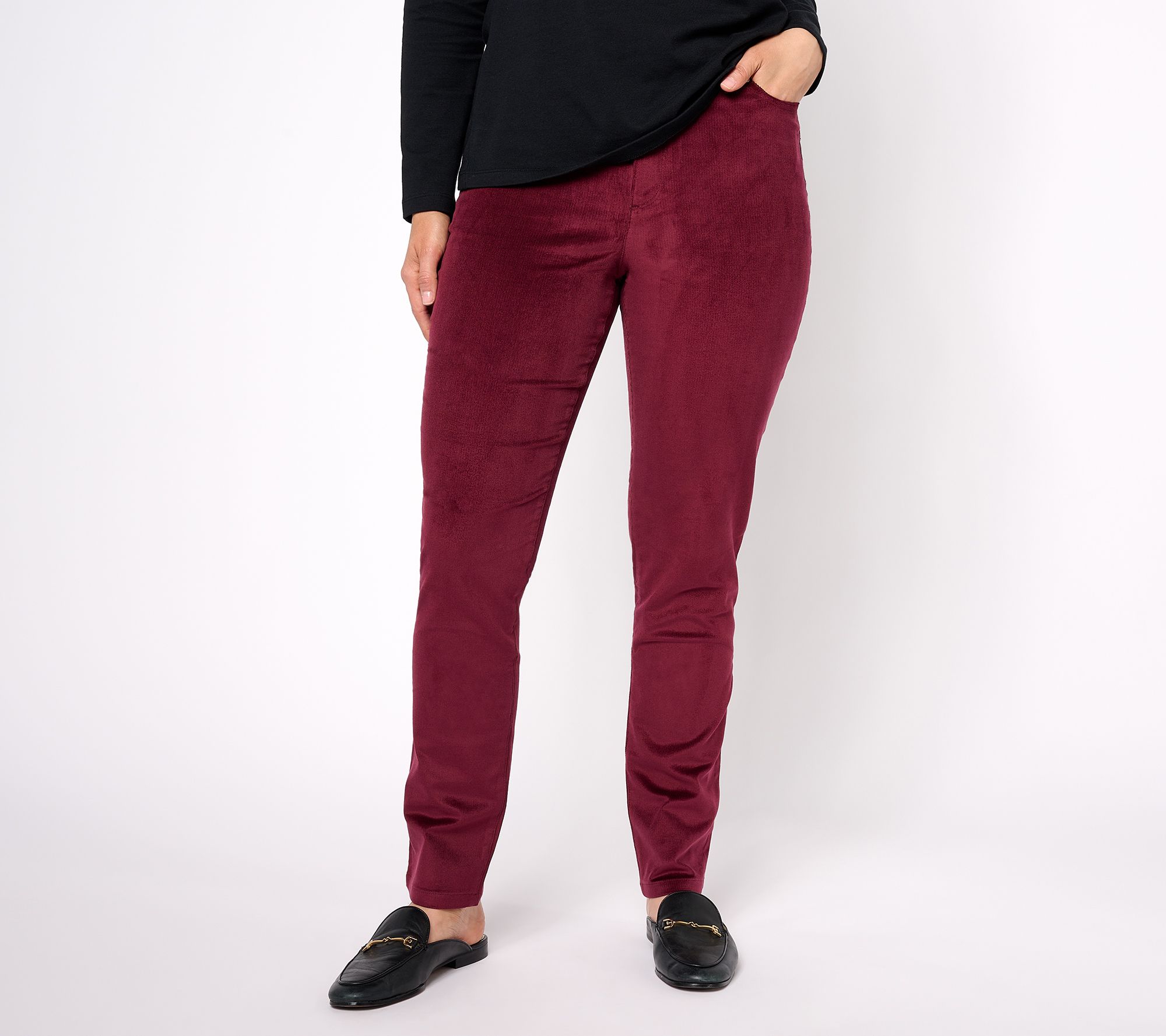 Denim & Co. Regular Heritage Slim Straight Corduroy Pant