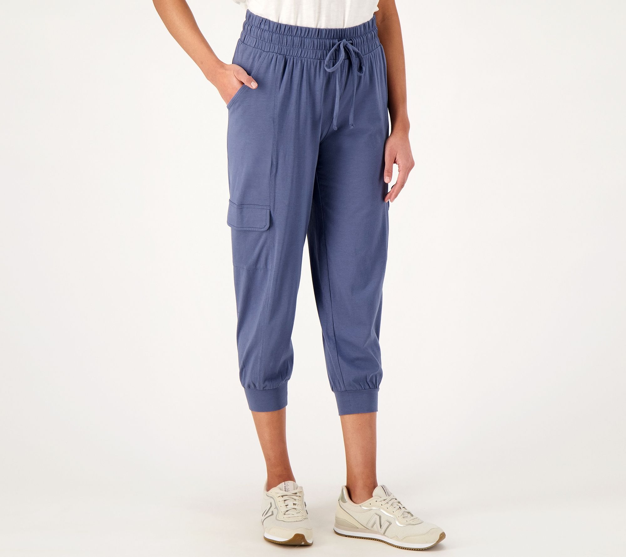 "As Is" AnyBody Cozy Knit Cropped Cargo Jogger