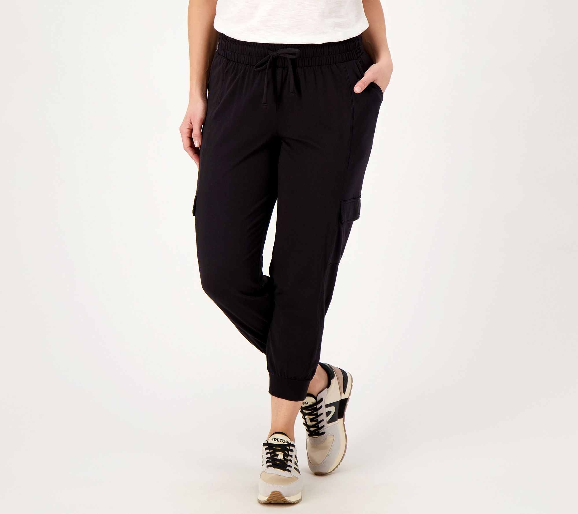 "As Is" AnyBody Cozy Knit Cropped Cargo Jogger