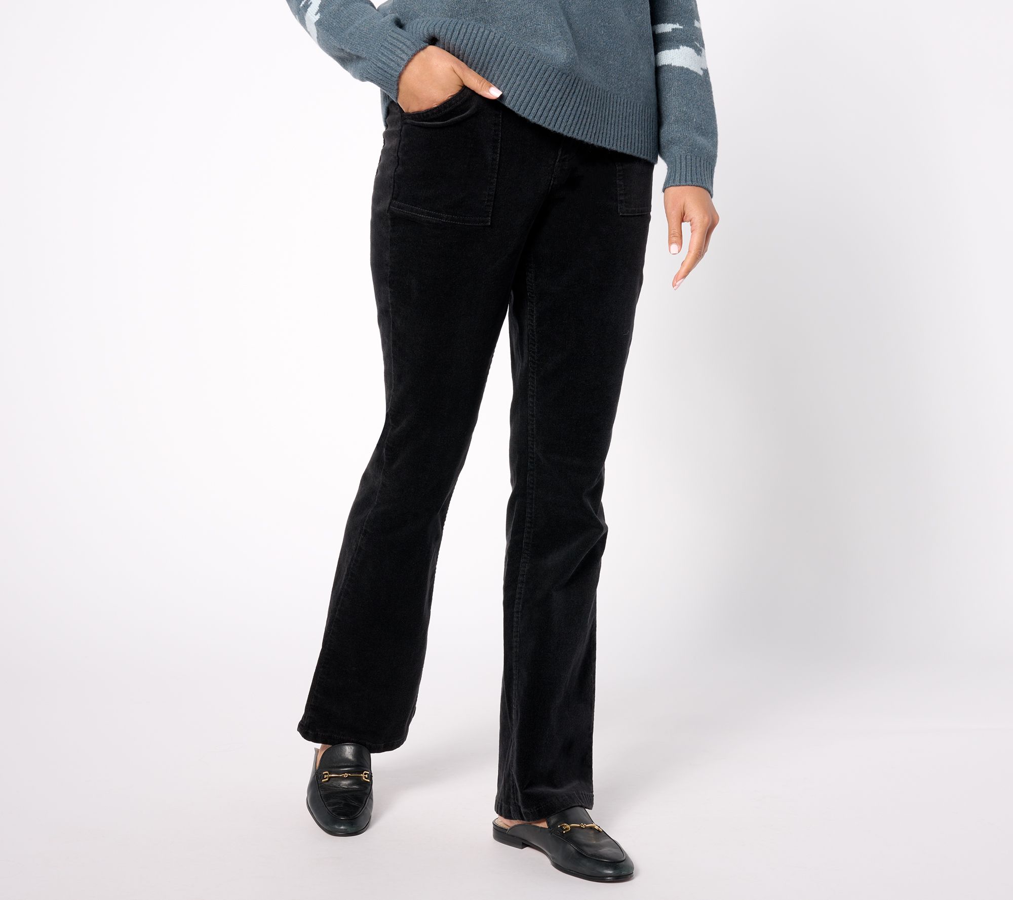 Denim & Co. Canyon Retreat Corduroy Flare Pant with Pockets