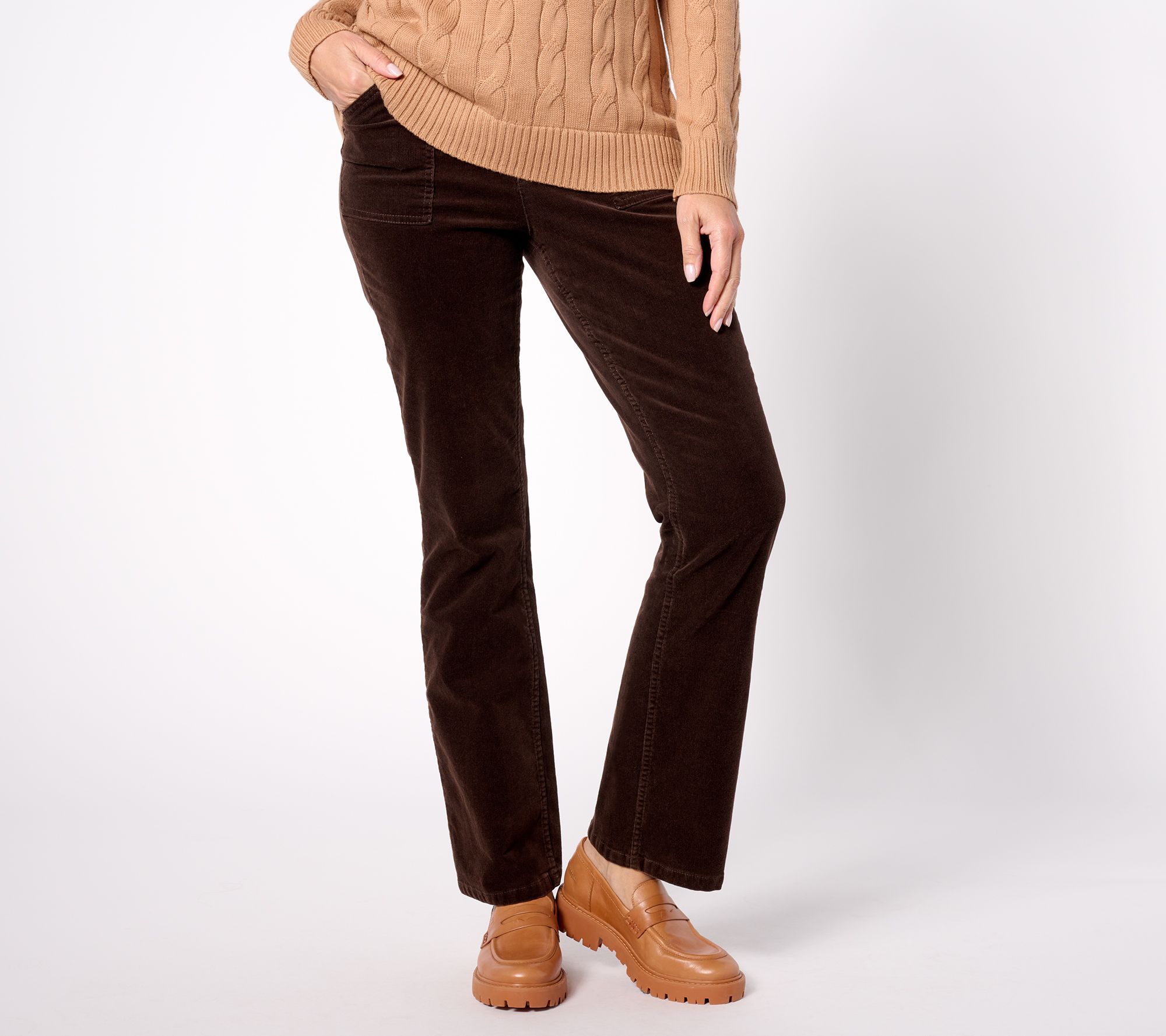 Denim & Co. Canyon Retreat Corduroy Flare Pant with Pockets
