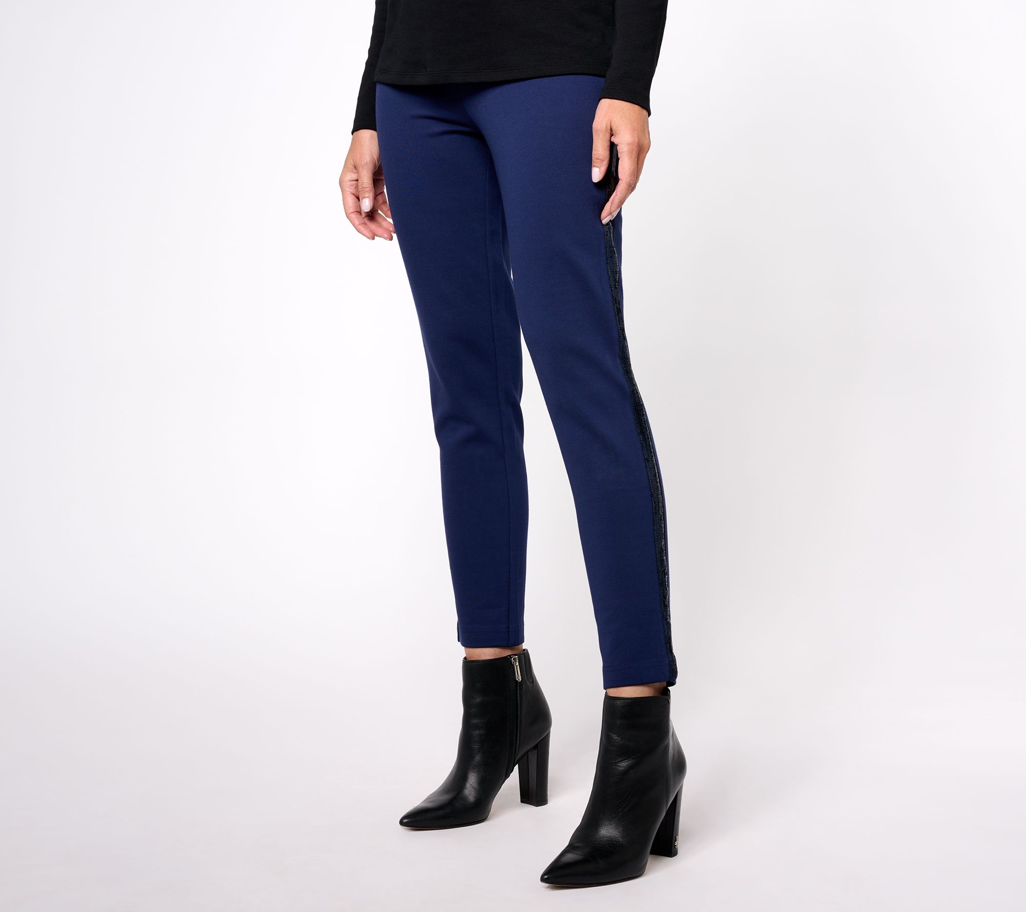 "As Is" Joan Rivers Red Carpet Reg Signature Knit Ankle Pants