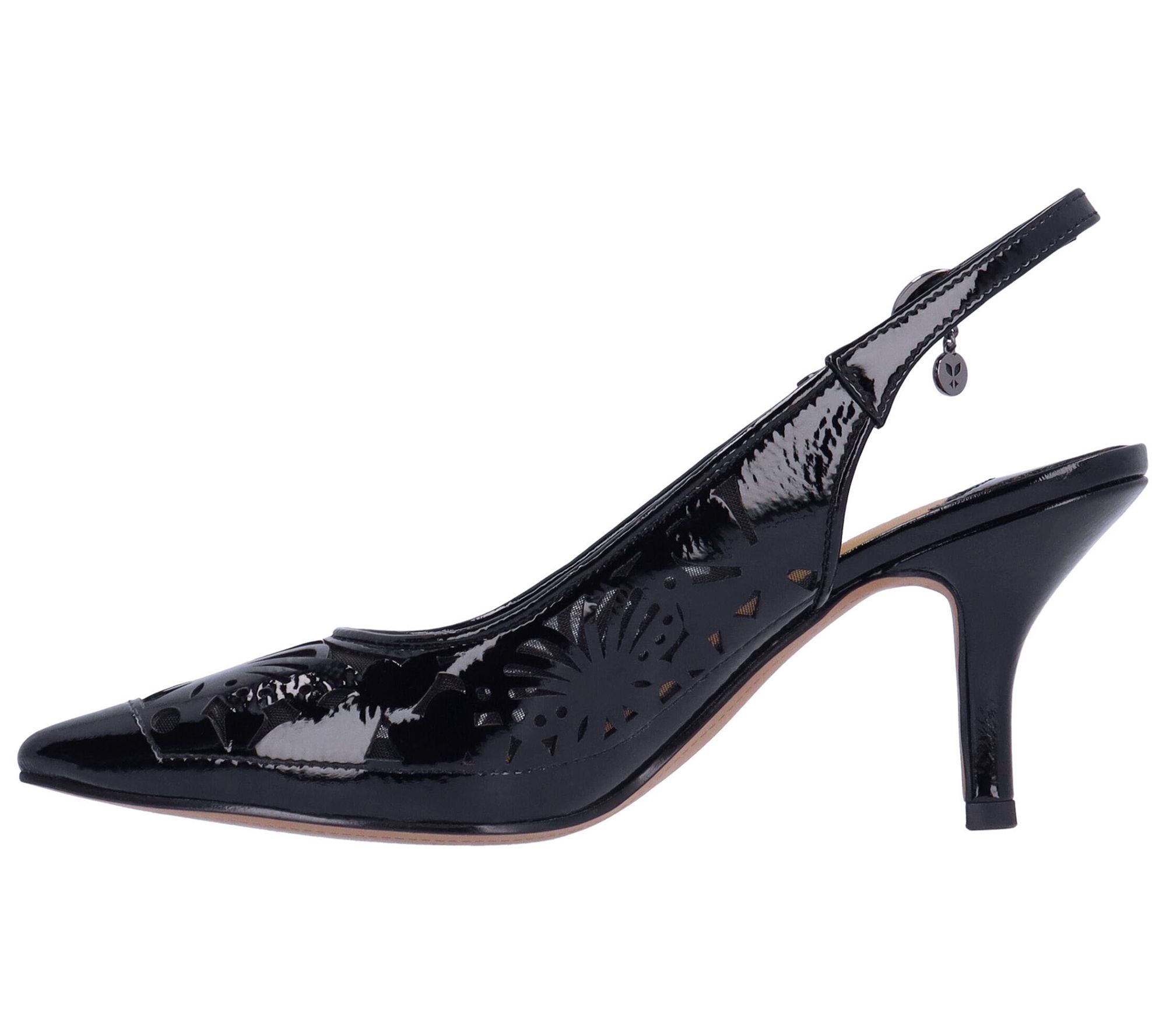 J. Renee' Slingback Pump - Vanani Patent/Mesh - QVC.com