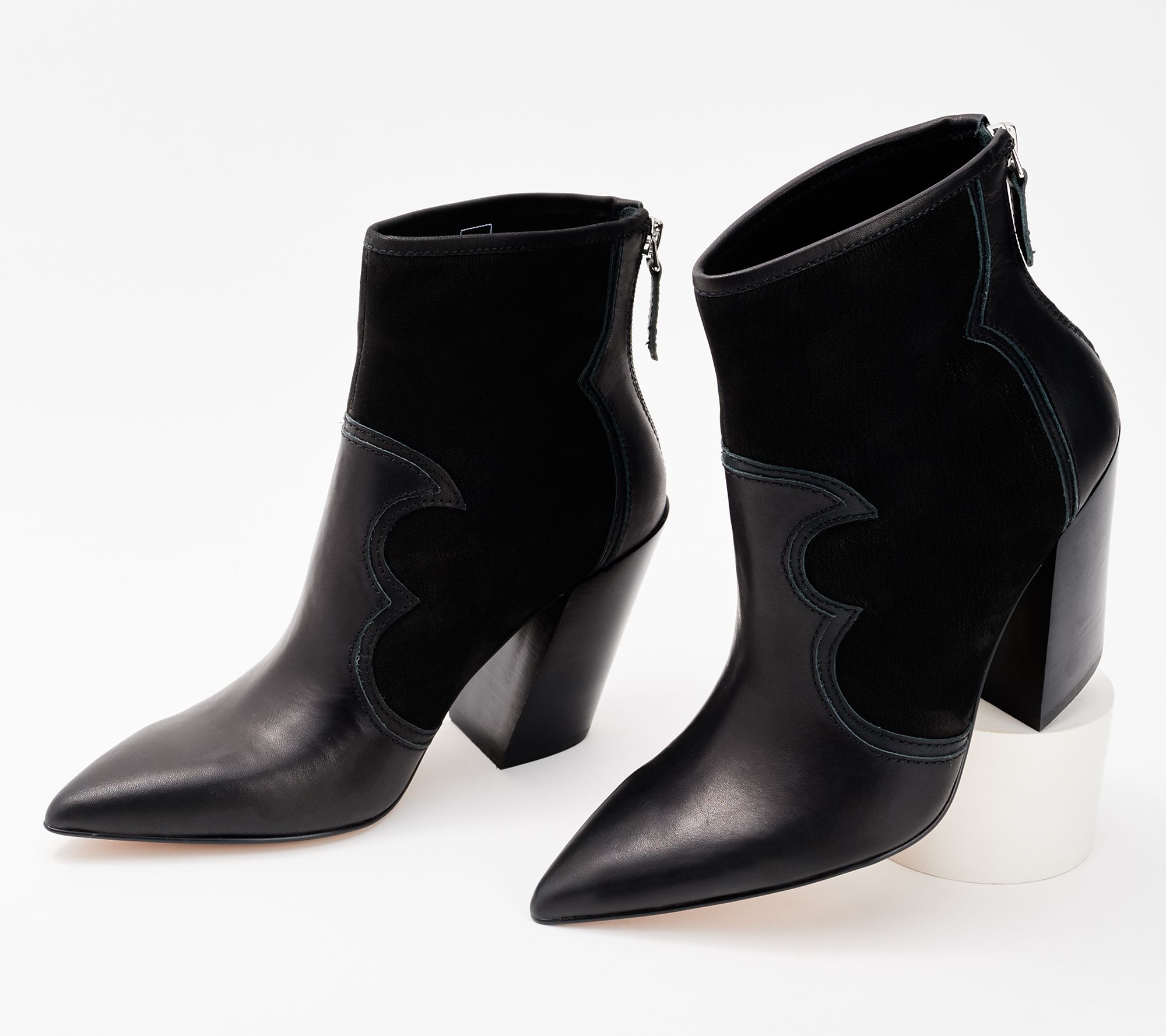 "As Is" Dolce Vita Leather Heeled Ankle Boots- Noraya