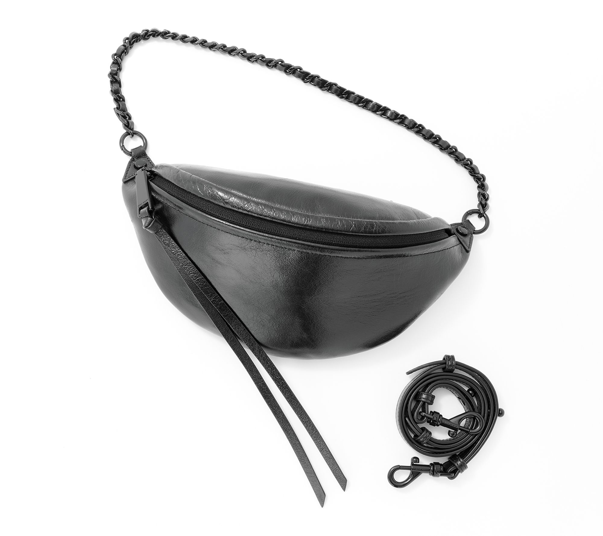 Rebecca Minkoff Leather Chelsea Sling Crossbody with Chain Shoulder Strap