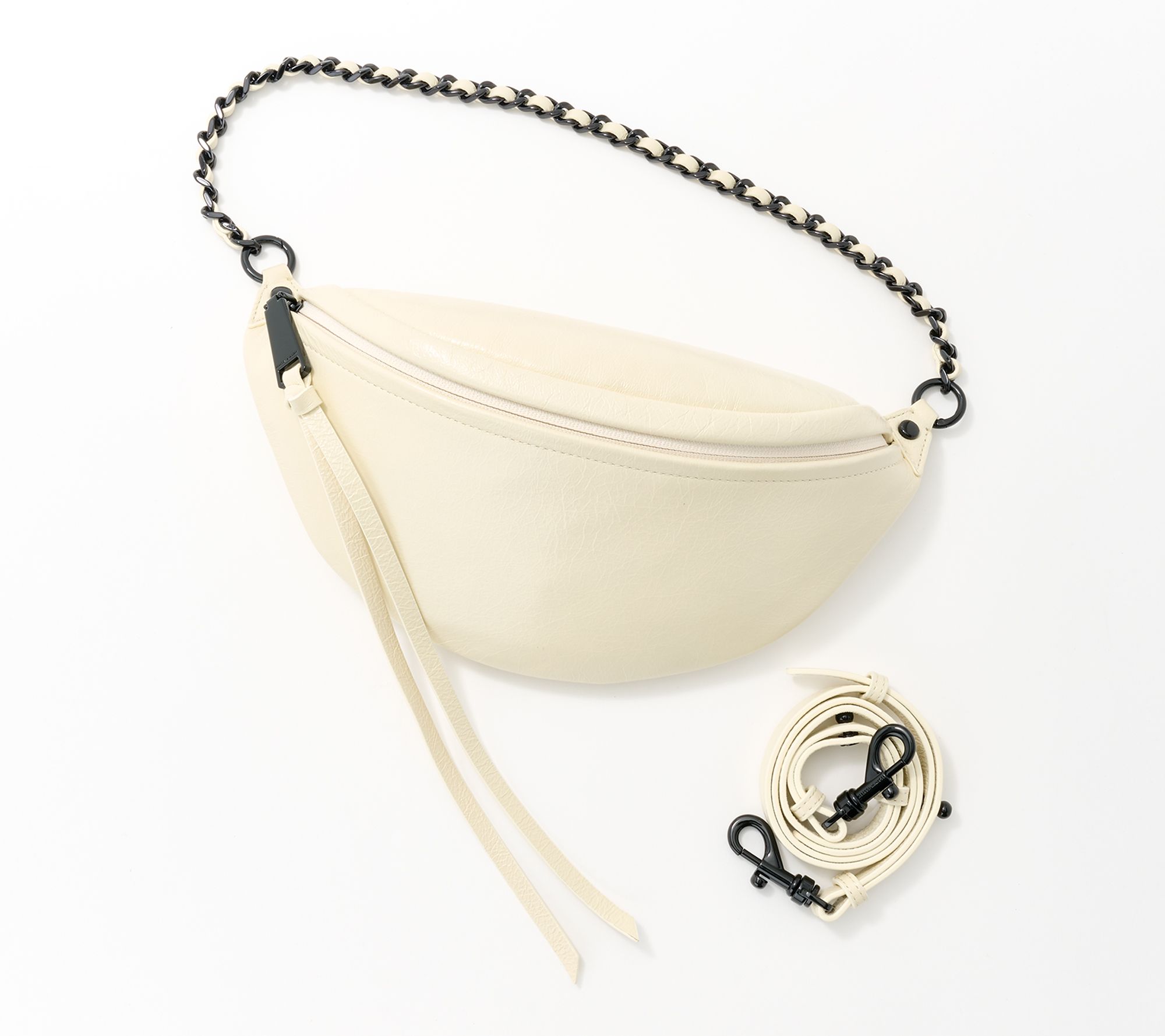 Rebecca Minkoff Leather Chelsea Sling Crossbody with Chain Shoulder Strap