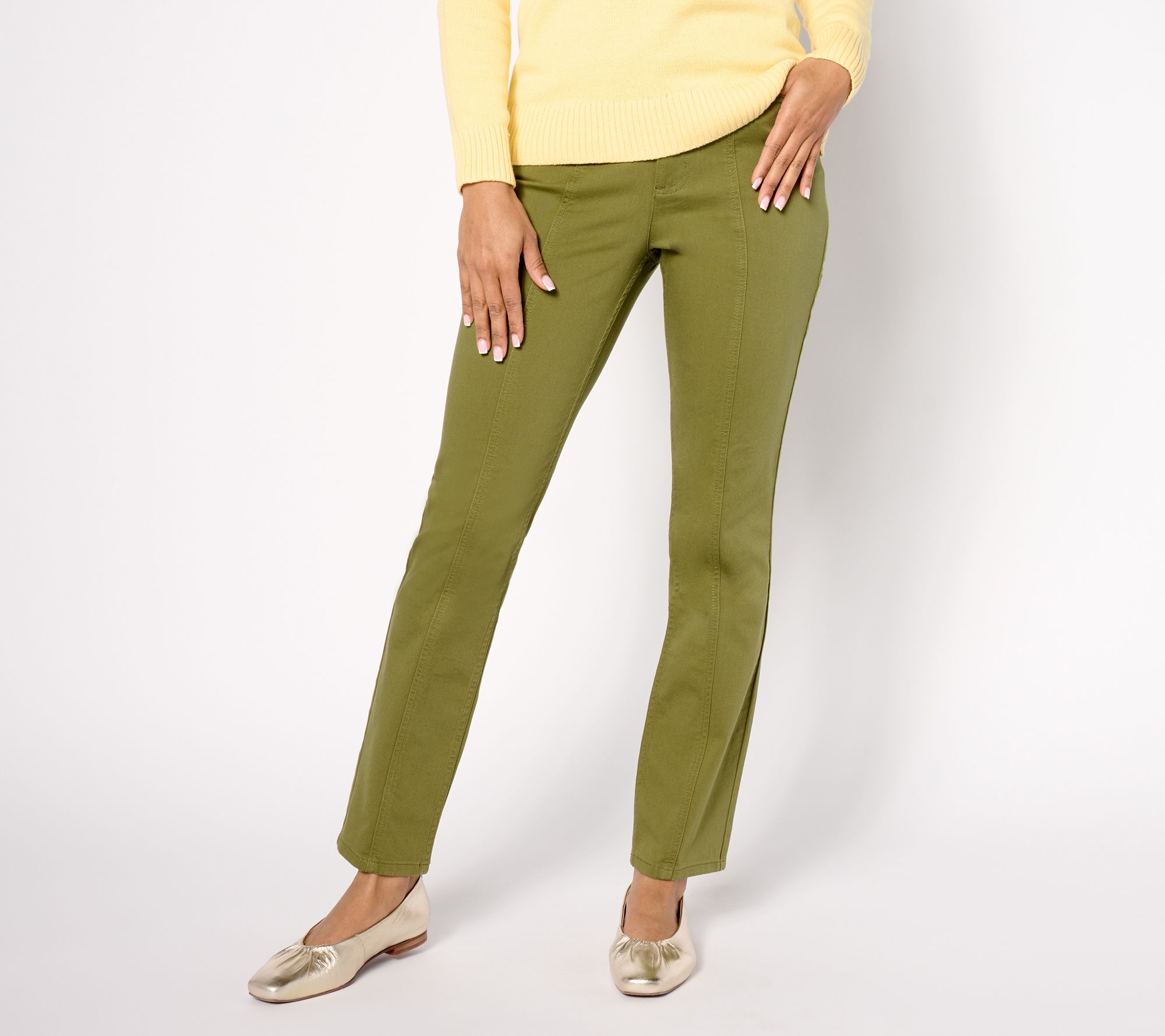 "As Is" Denim & Co. Canyon Retreat Soft Twill Pant with Seaming Detail