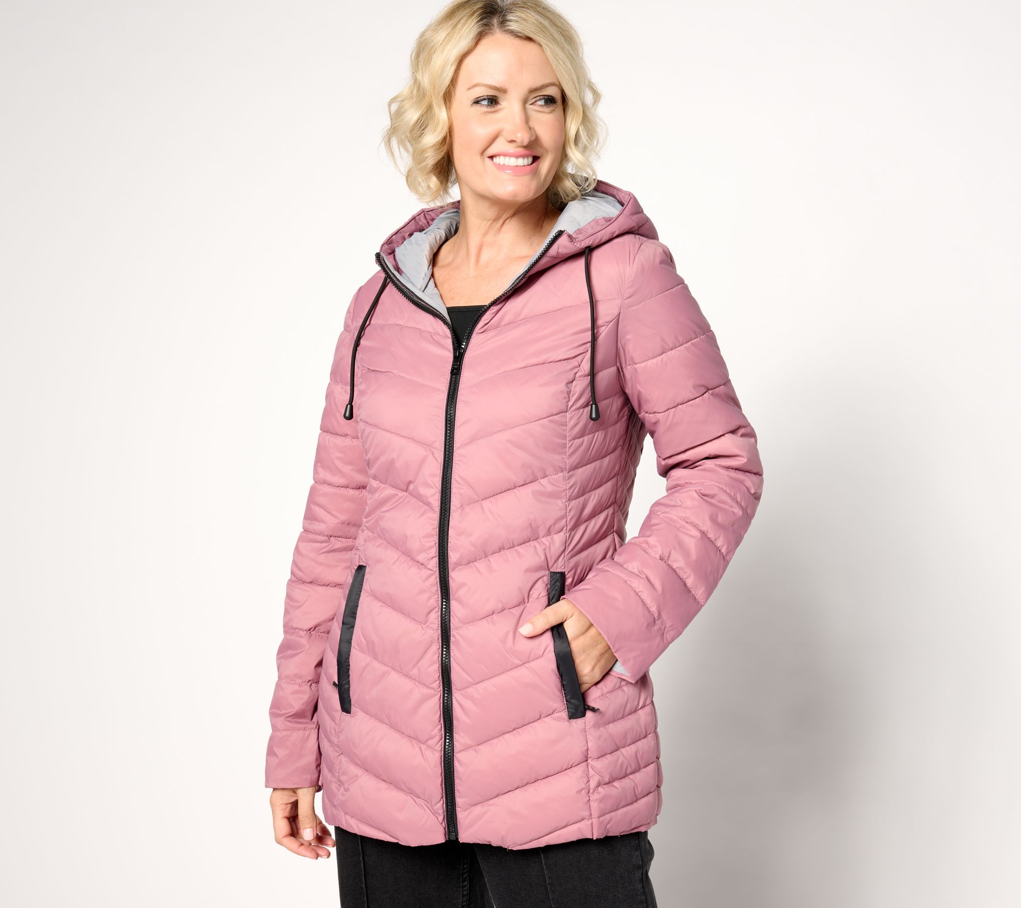 Nuage Chevron Quilted Lightweight Packable Puffer Coat
