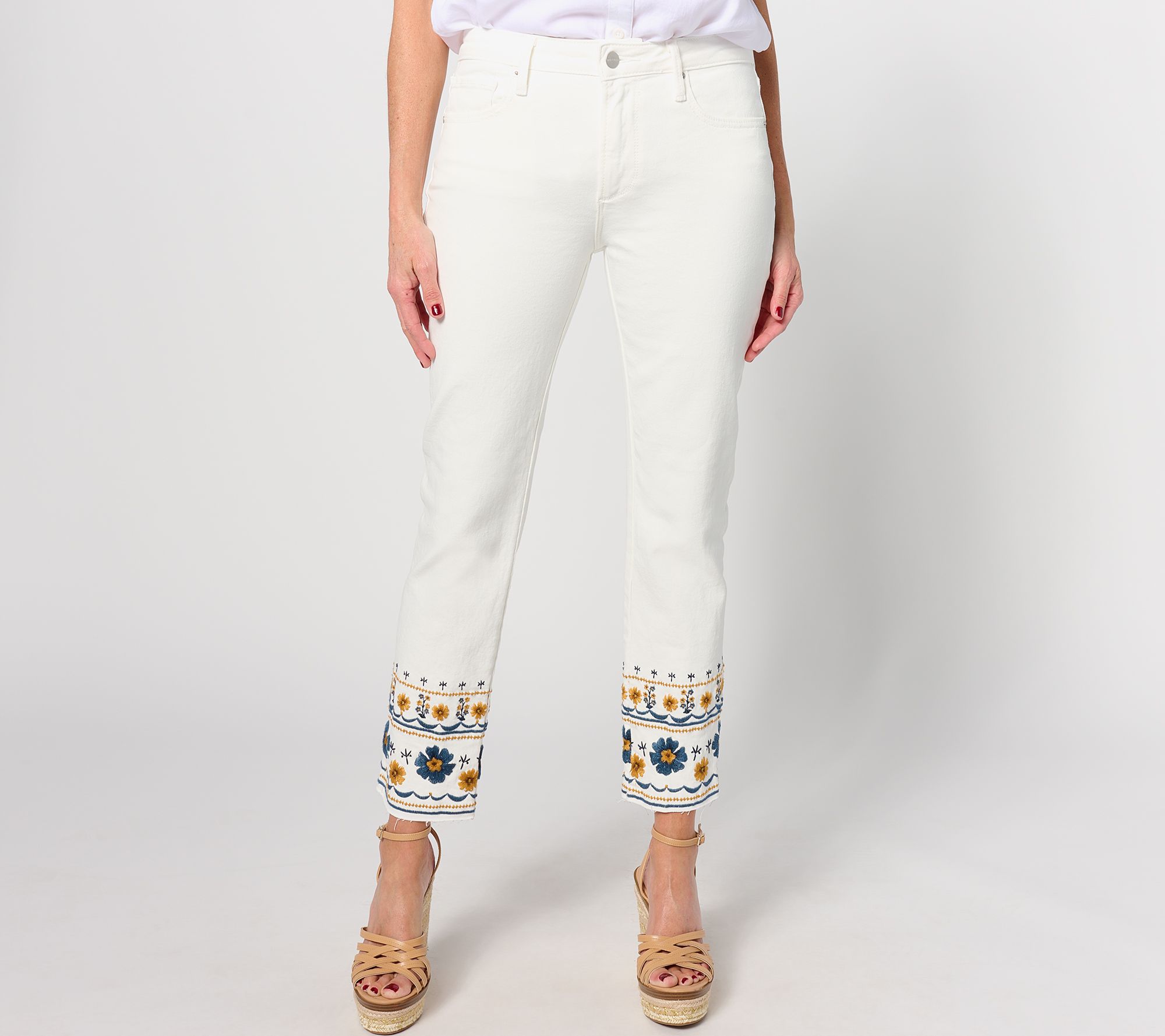 "As Is" Driftwood Jeans Colette Embroidered Crop Jean