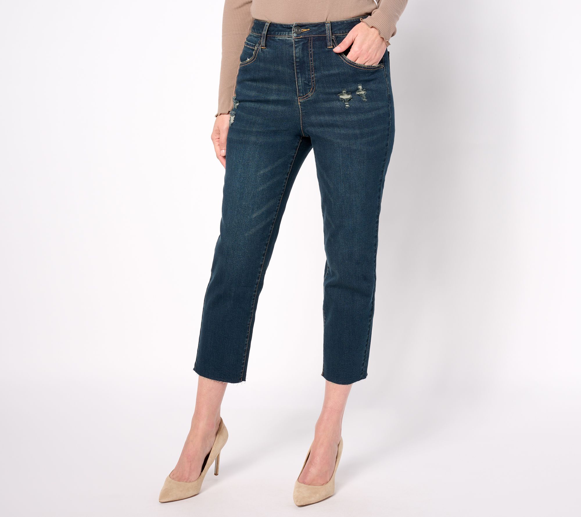 "As Is" Studio Park x Amy Stran Regular Distressed Hem Indigo Jean