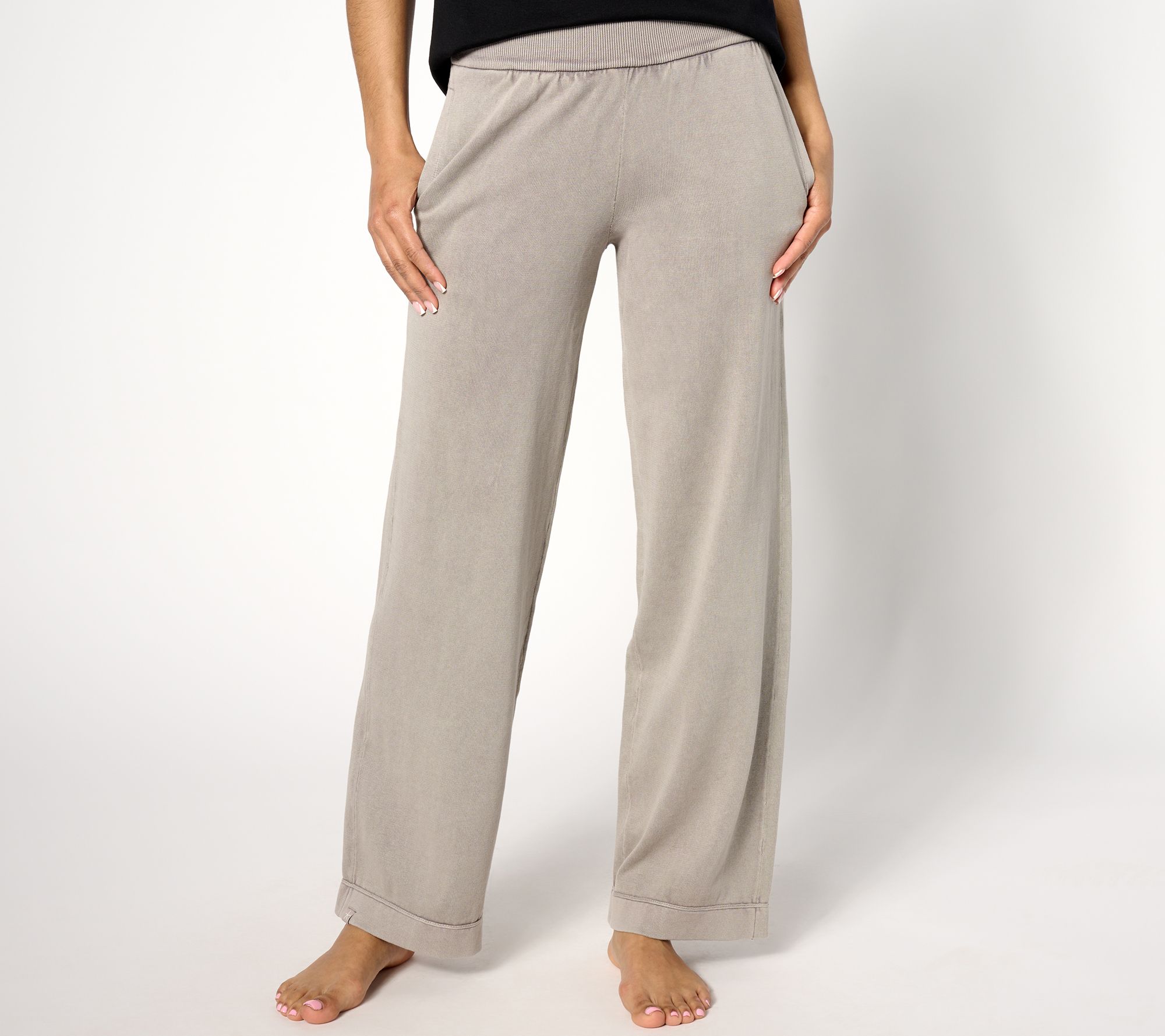 "As Is" Barefoot Dreams 100% Cotton Reg Sunbleached Seamed Pant