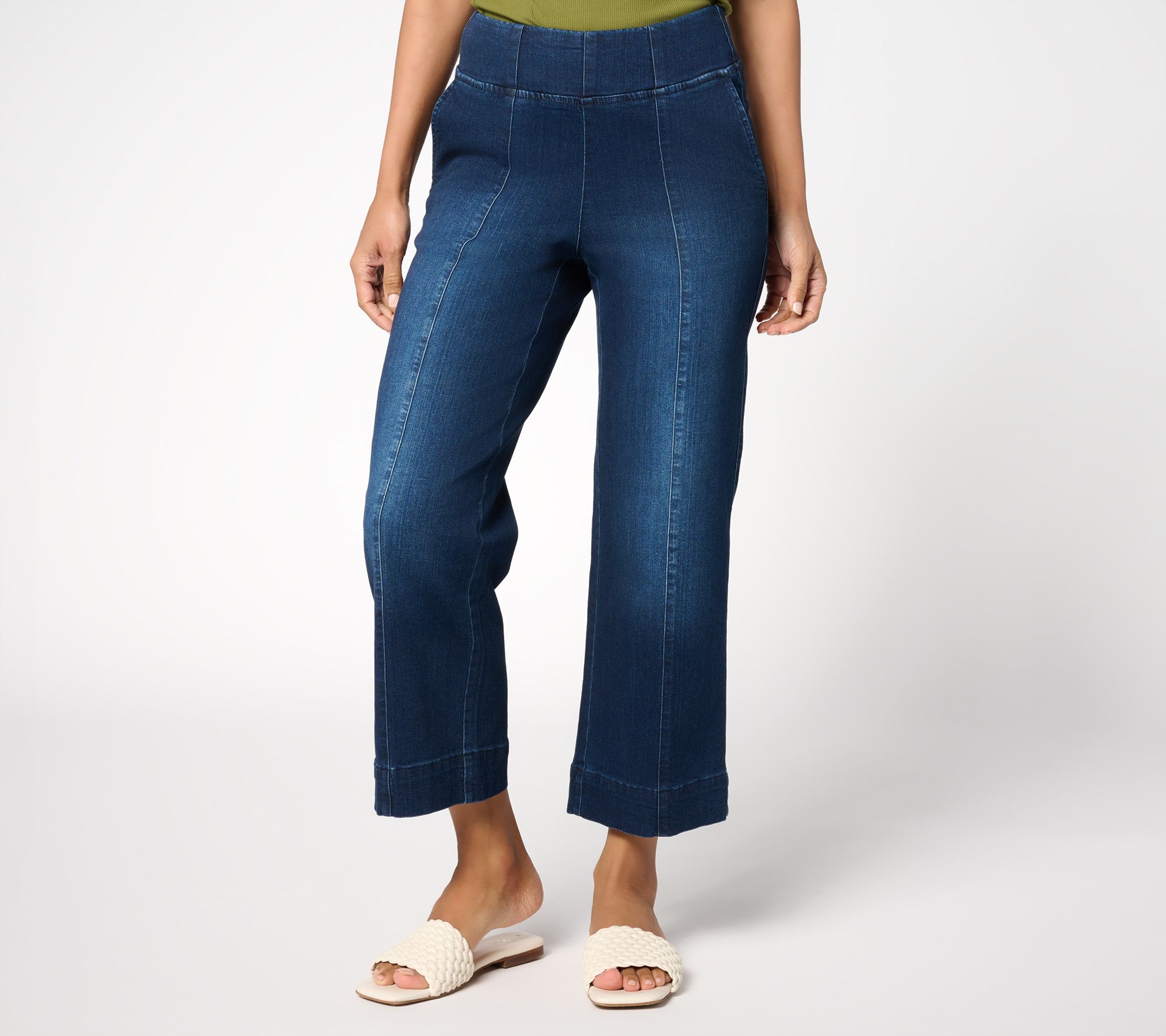 Belle by Kim Gravel Petite TripleLuxe Denim Cropped Traveler Jean