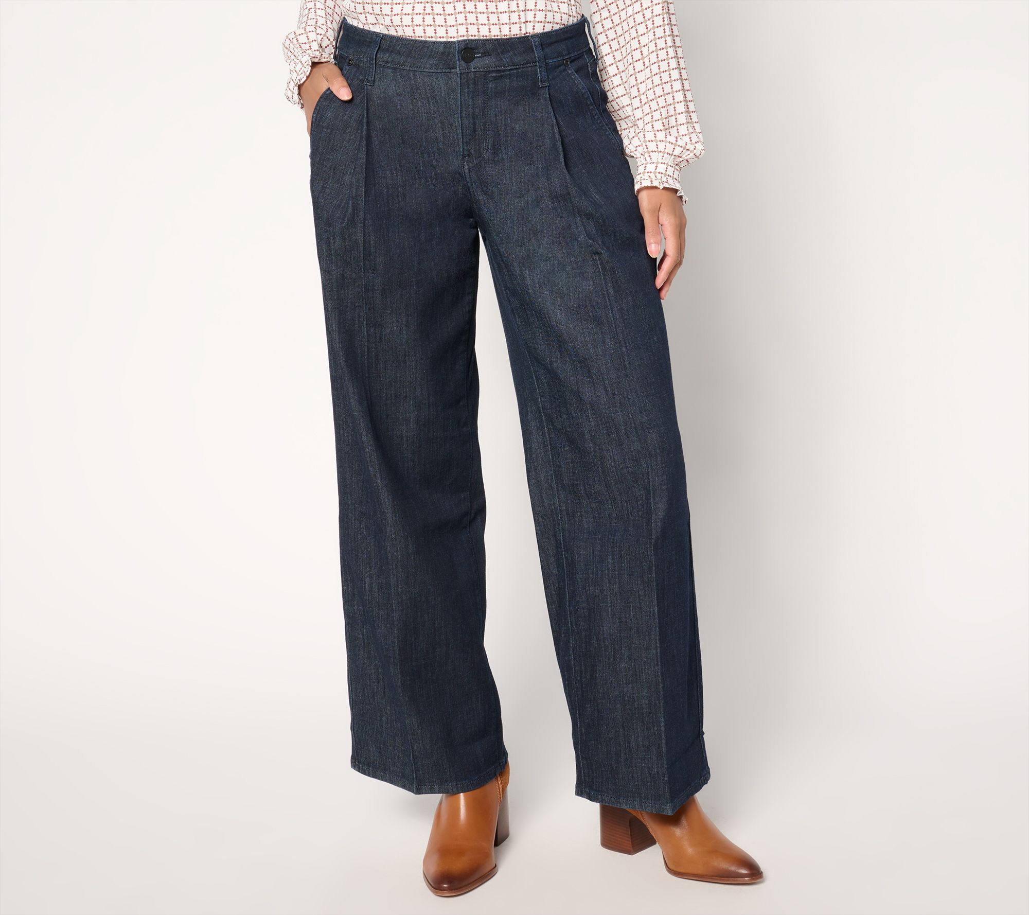 "As Is" NYDJ Teresa Wide Leg Ankle w/ Front Pleats - Rinse