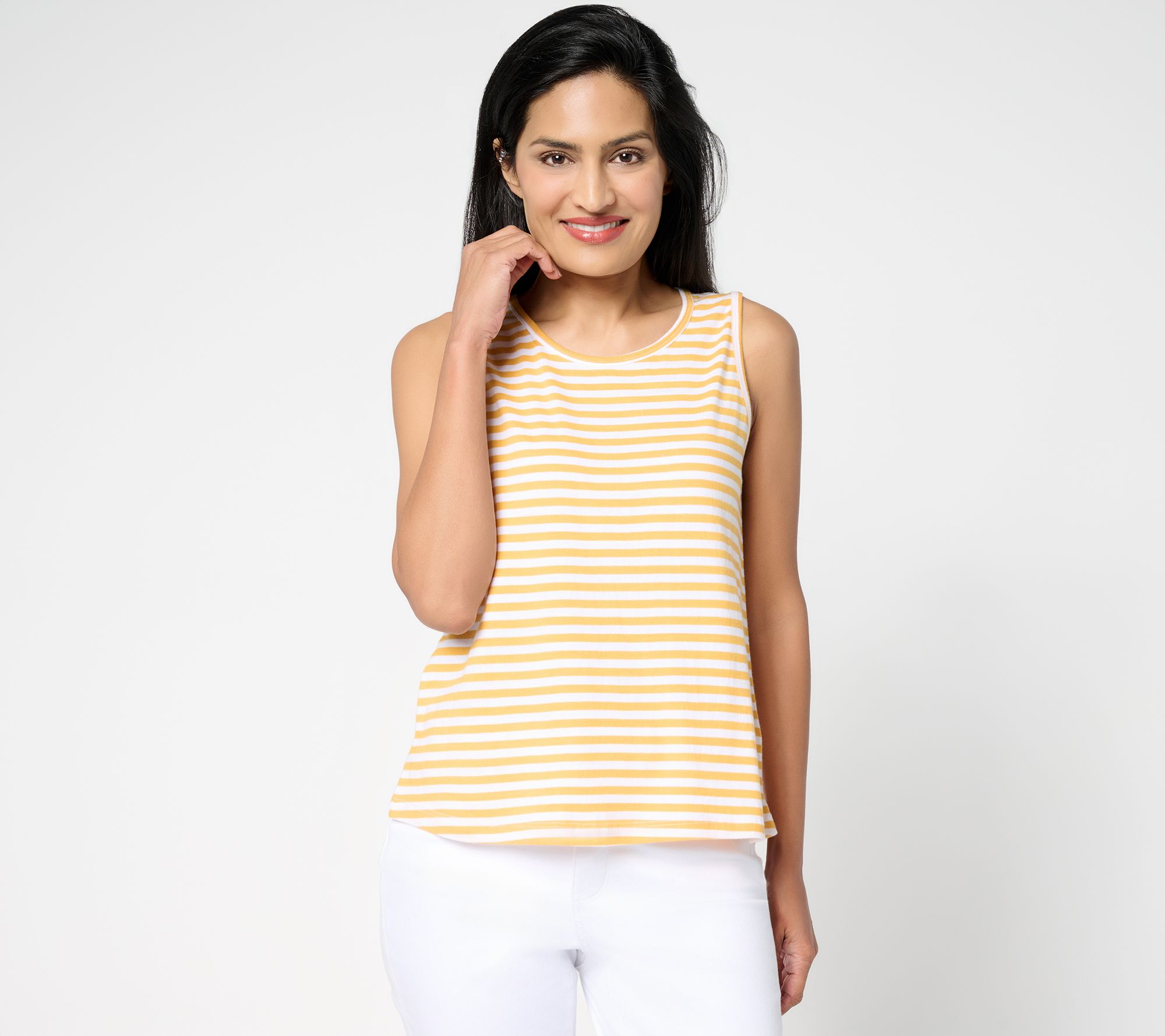 Me by Jennie Garth 100% Cotton Seaside Striped Tank Top