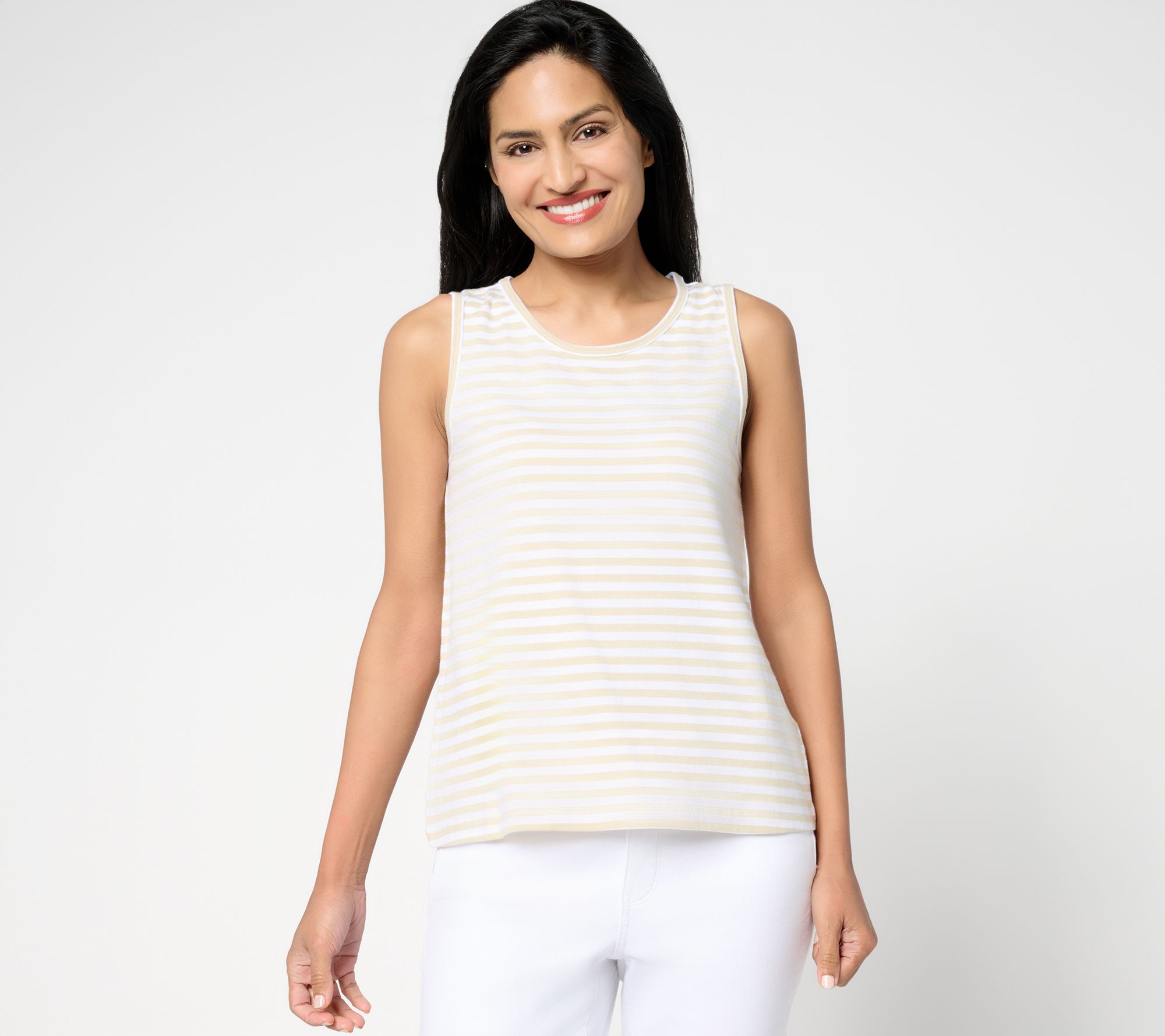 Me by Jennie Garth 100% Cotton Seaside Striped Tank Top