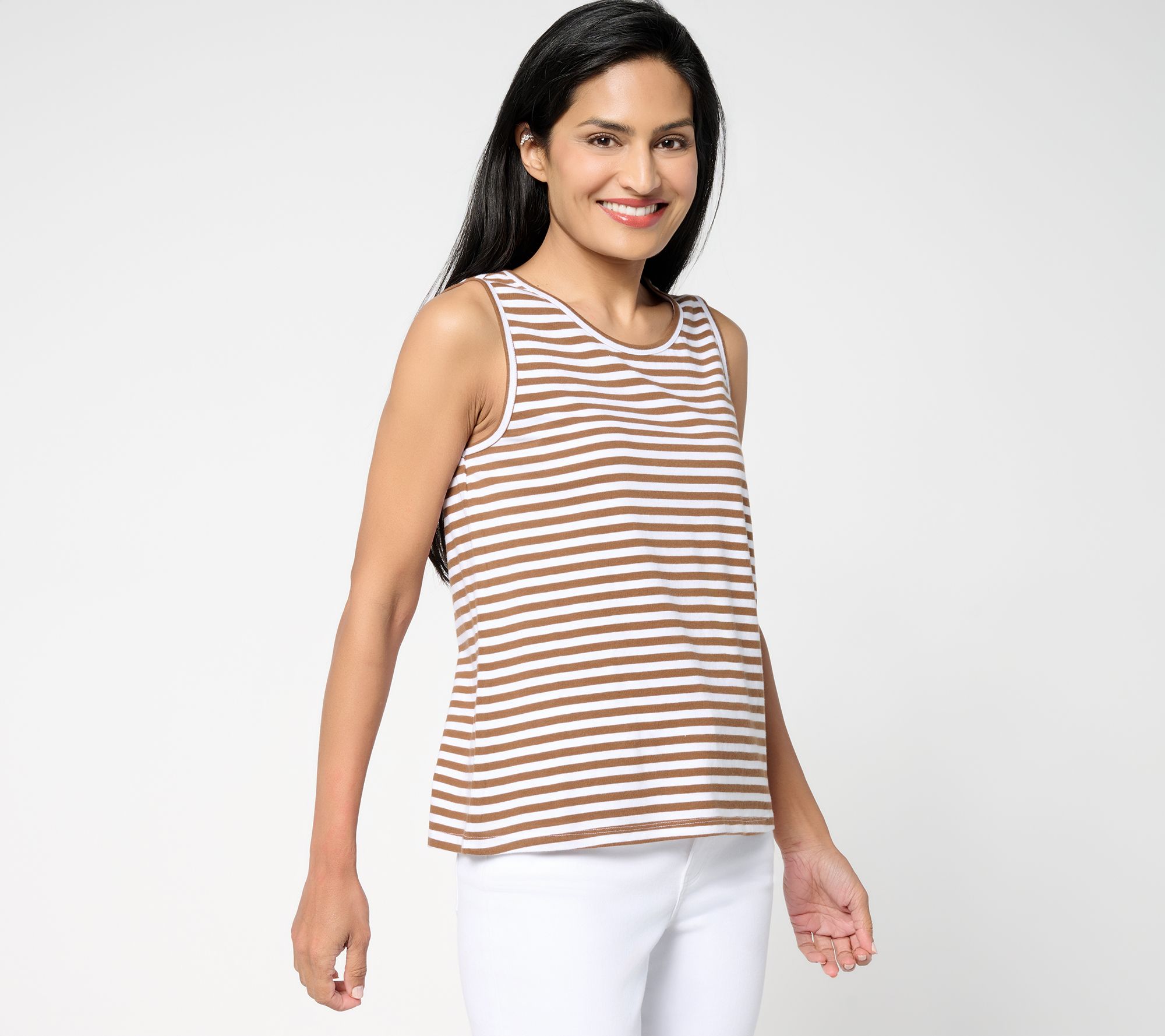 Me by Jennie Garth 100% Cotton Seaside Striped Tank Top
