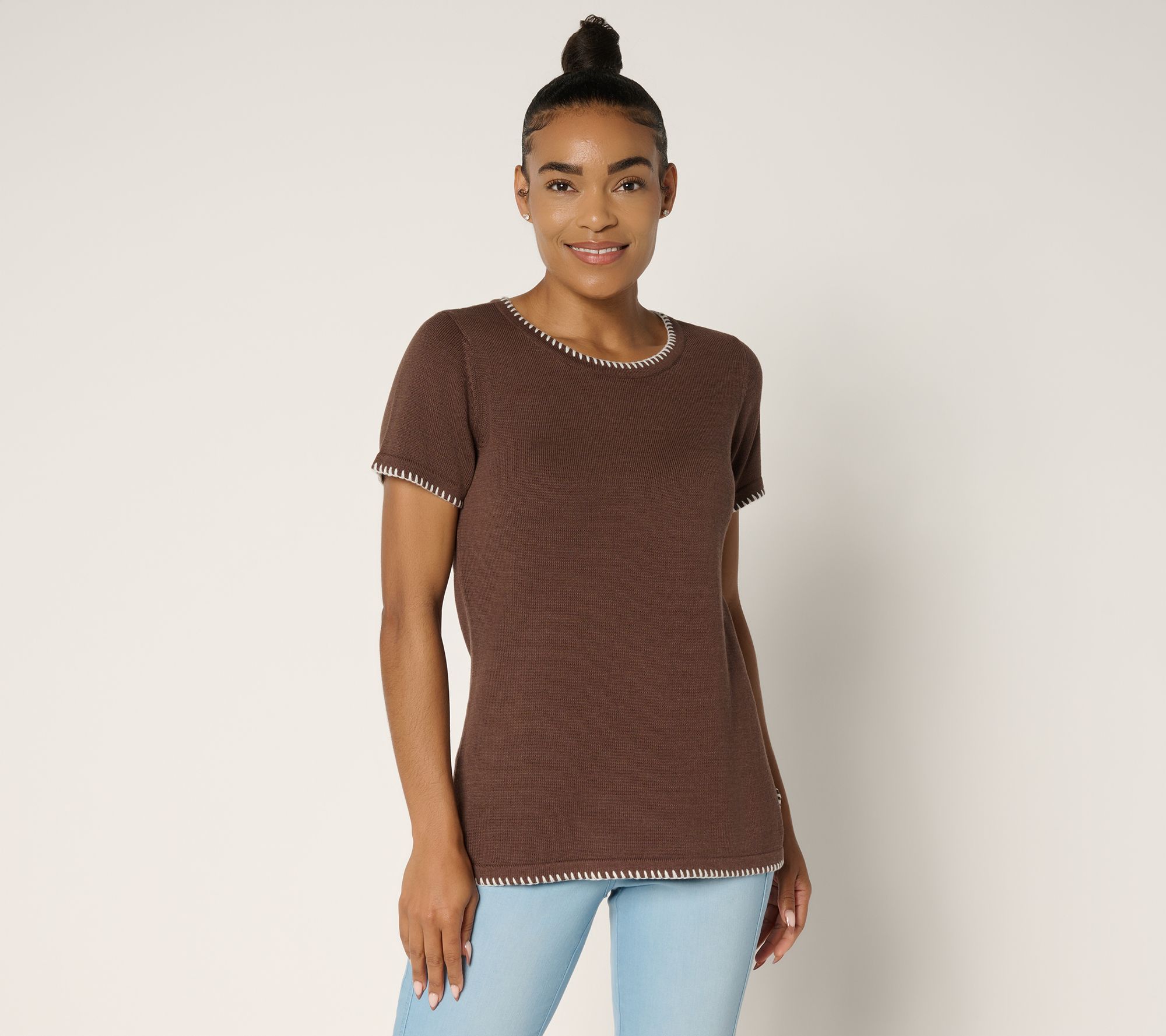 Belle by Kim Gravel Blanket Stitch Sweater Shell