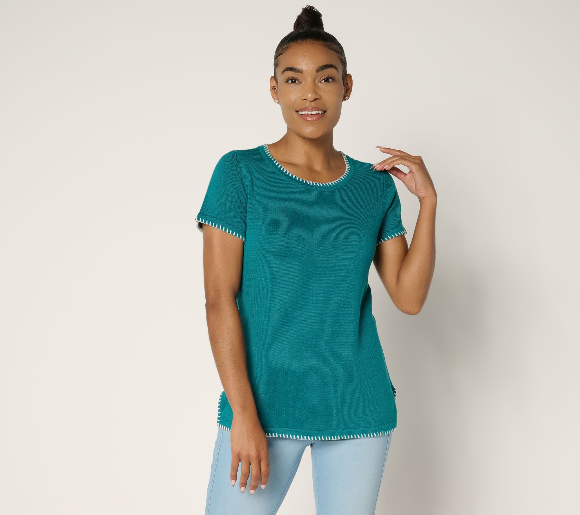 Belle by Kim Gravel Blanket Stitch Sweater Shell