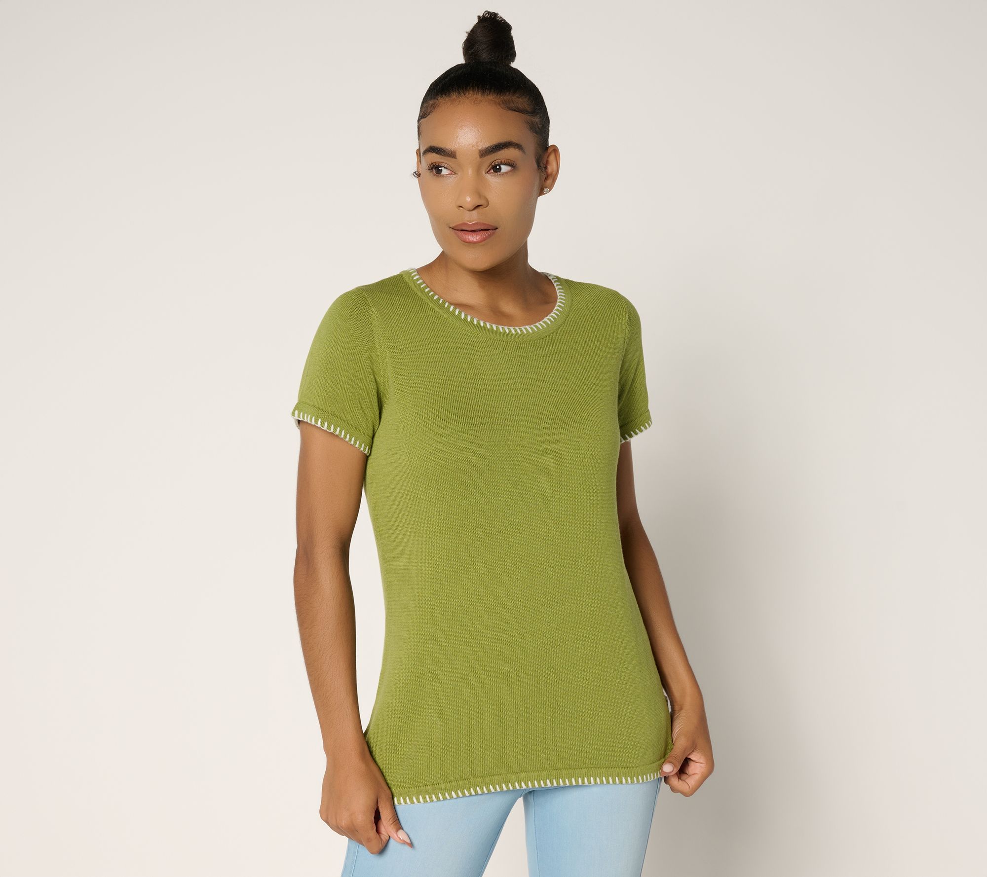 Belle by Kim Gravel Blanket Stitch Sweater Shell