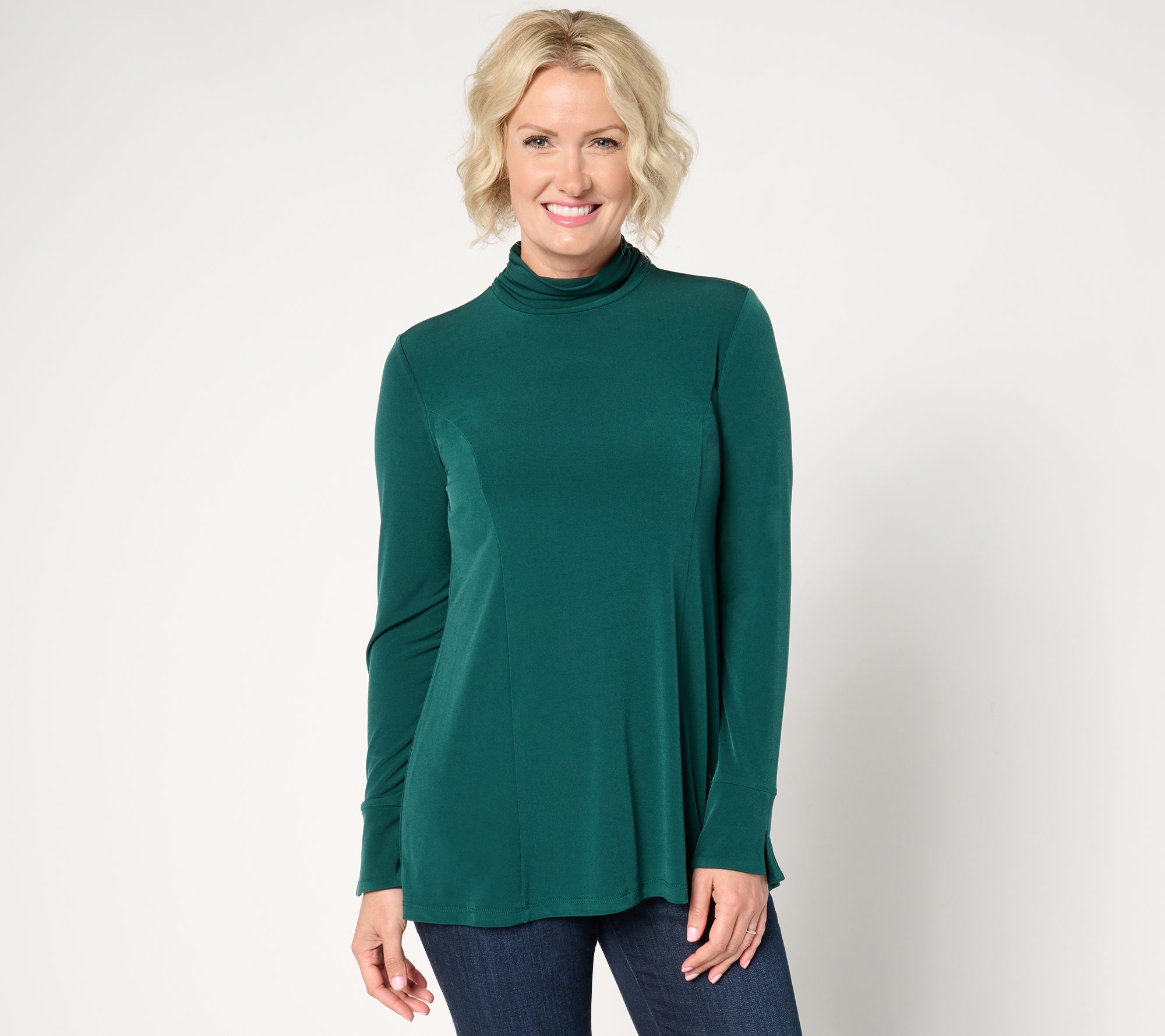 "As Is" Susan Graver Modern Essentials Pet Liquid Knit Fit & Flare Tunic