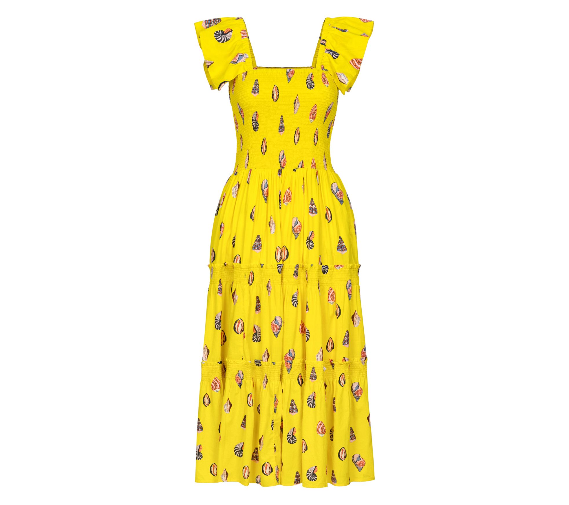 Sunshine Tienda Printed Tiered Rio Midi Dress