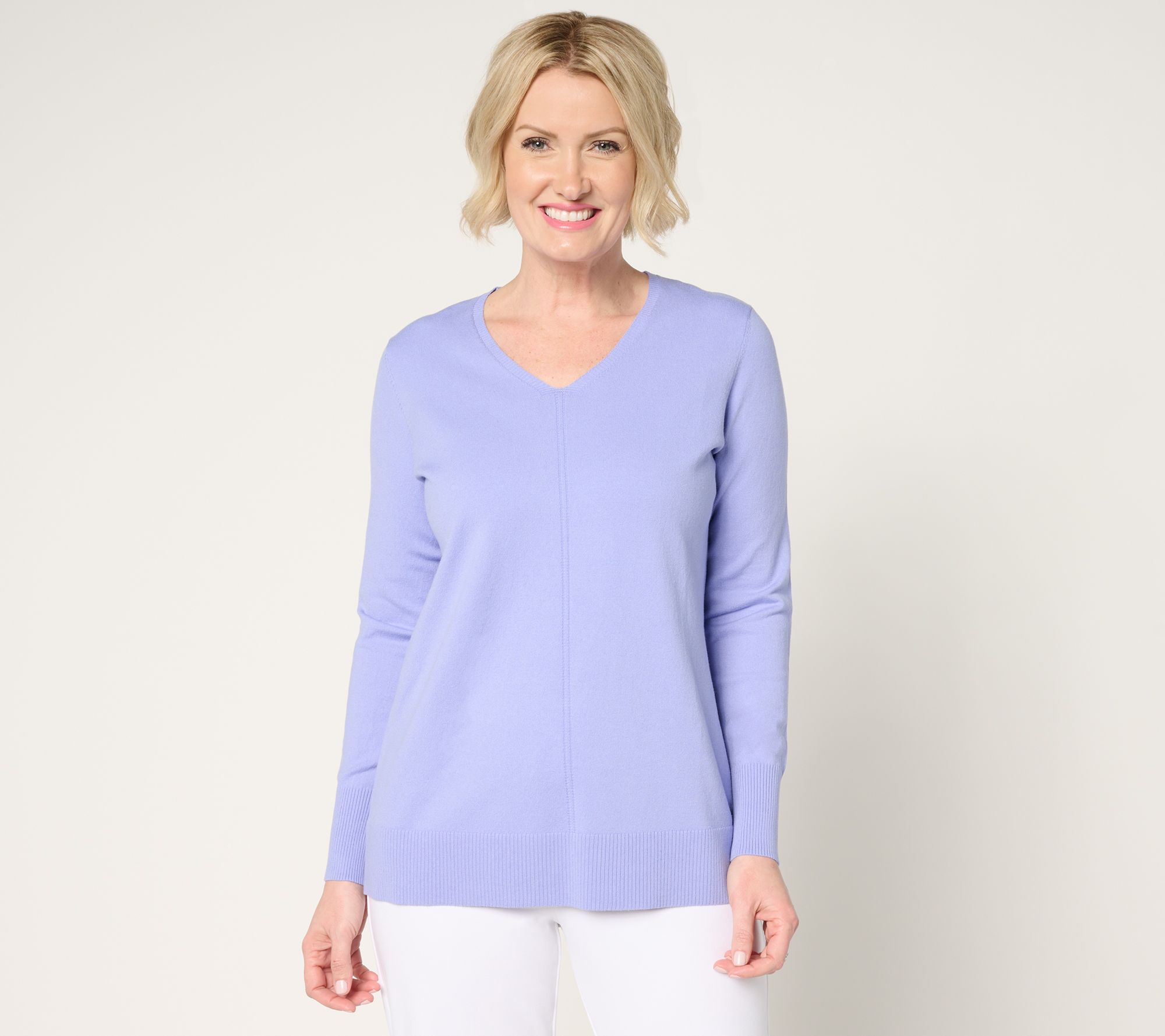 "As Is" Brandis Dress Out Loud Smoothing V-Neck Sweater