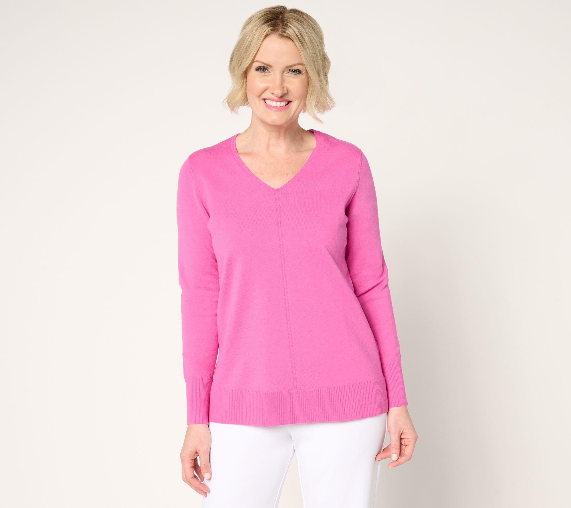 "As Is" Brandis Dress Out Loud Smoothing V-Neck Sweater