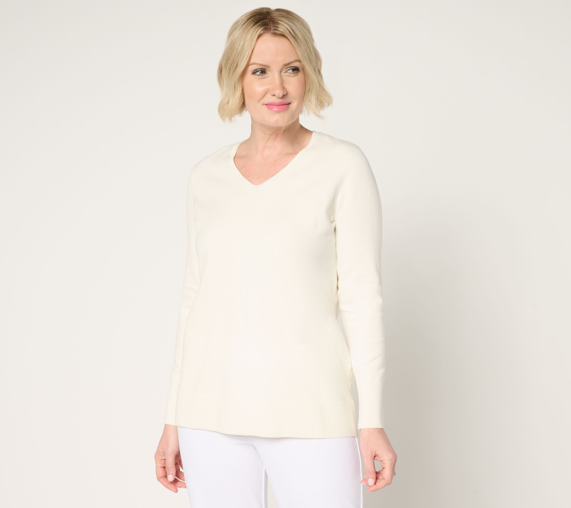"As Is" Brandis Dress Out Loud Smoothing V-Neck Sweater