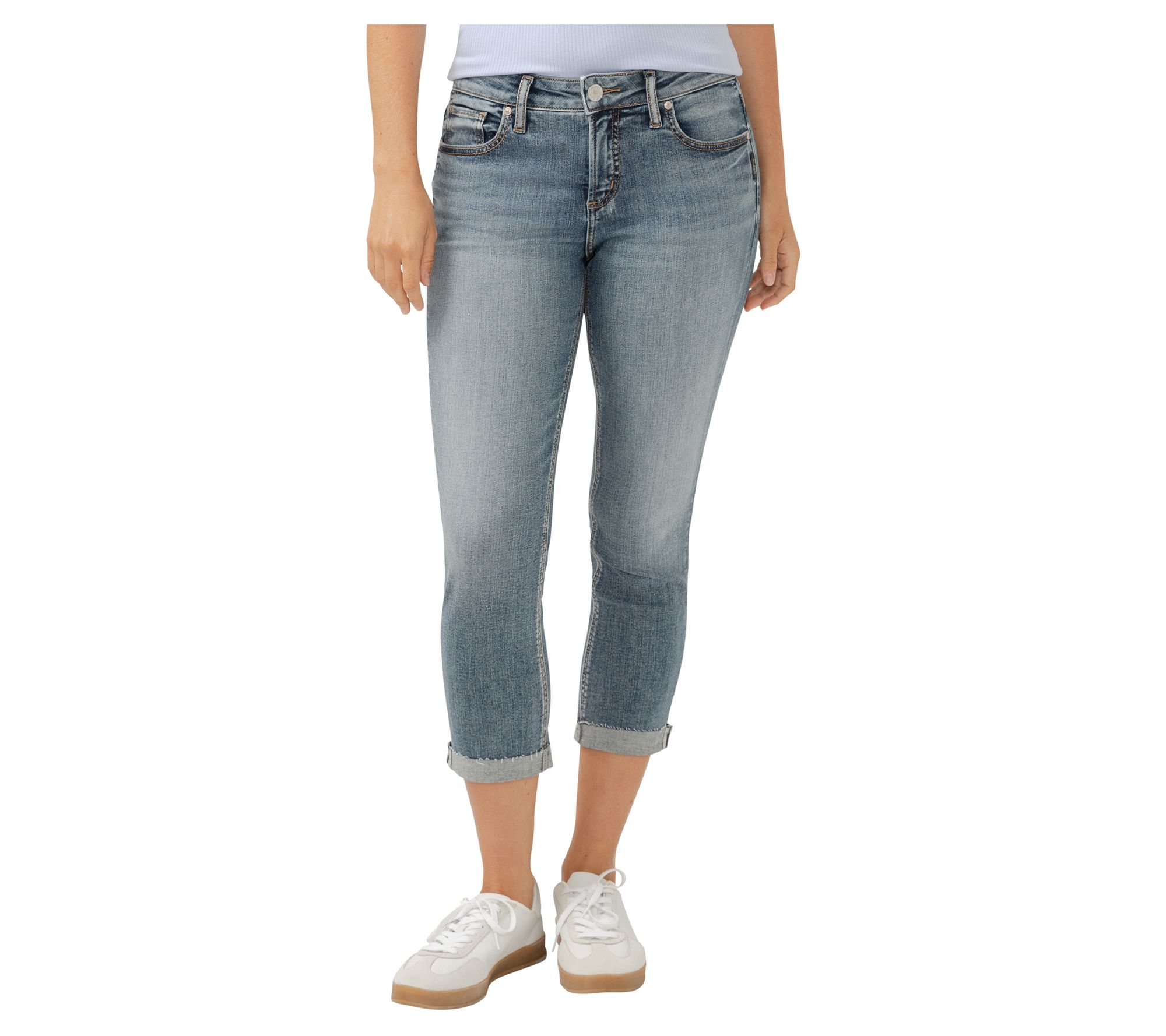 Silver Jeans Co. Women's Elyse Mid Rise Capri _SIA369