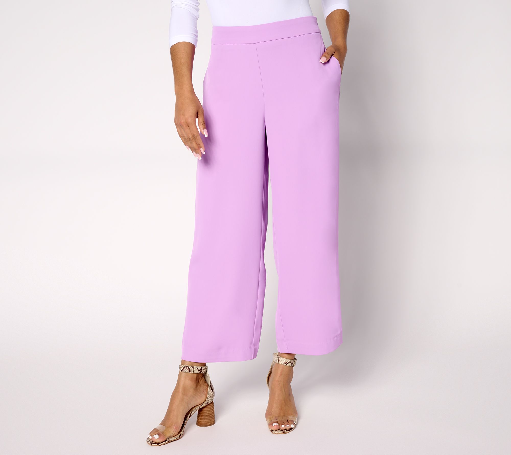 "As Is" nicole by Nicole Miller Petite Cropped Pull-On Stretch Pant