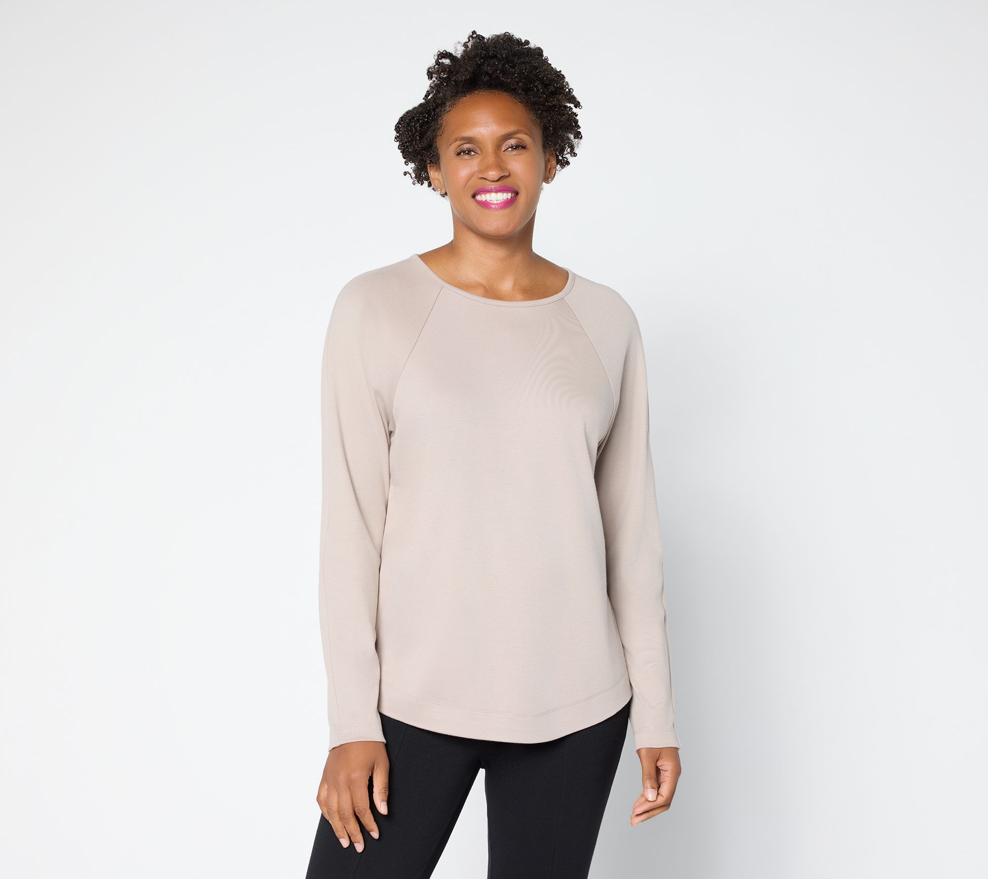 Martha Stewart Signature Essentials Modern Raglan Long Sleeve Top