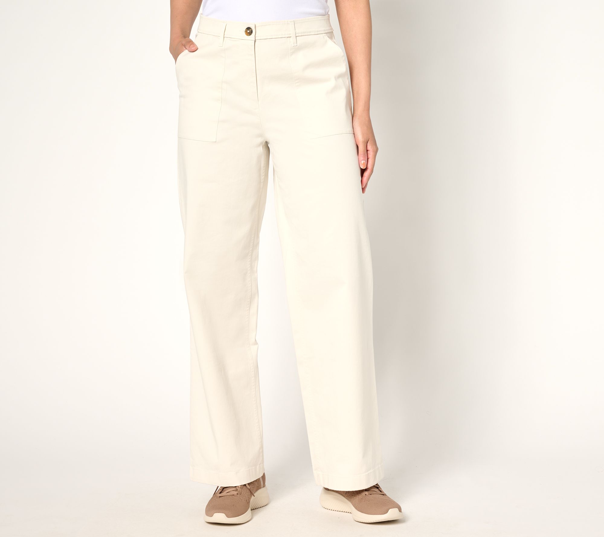 "As Is" Martha Stewart Signature Reg Twill Wide Leg Pants