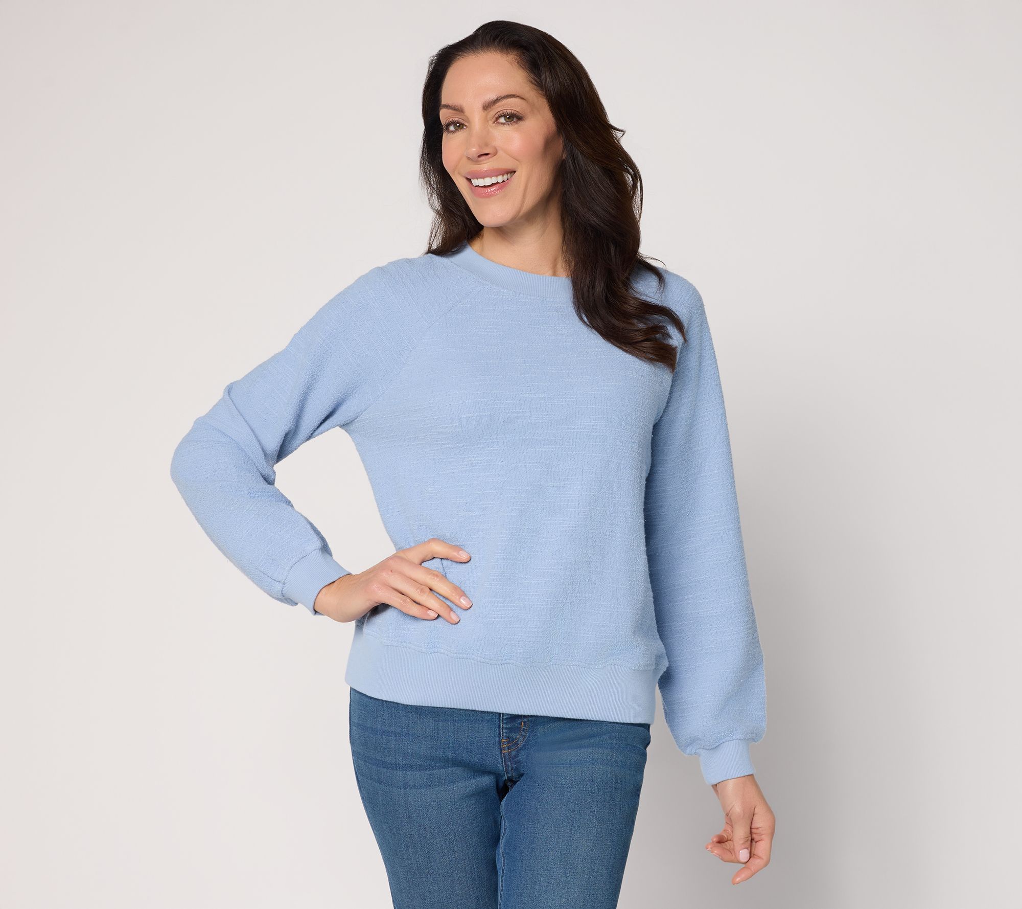  Peace Love World Slub French Terry Crew Neck Sweatshirt