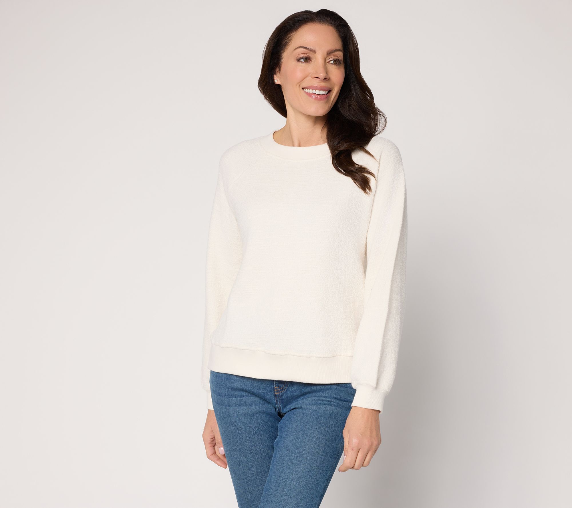 Peace Love World Slub French Terry Crew Neck Sweatshirt