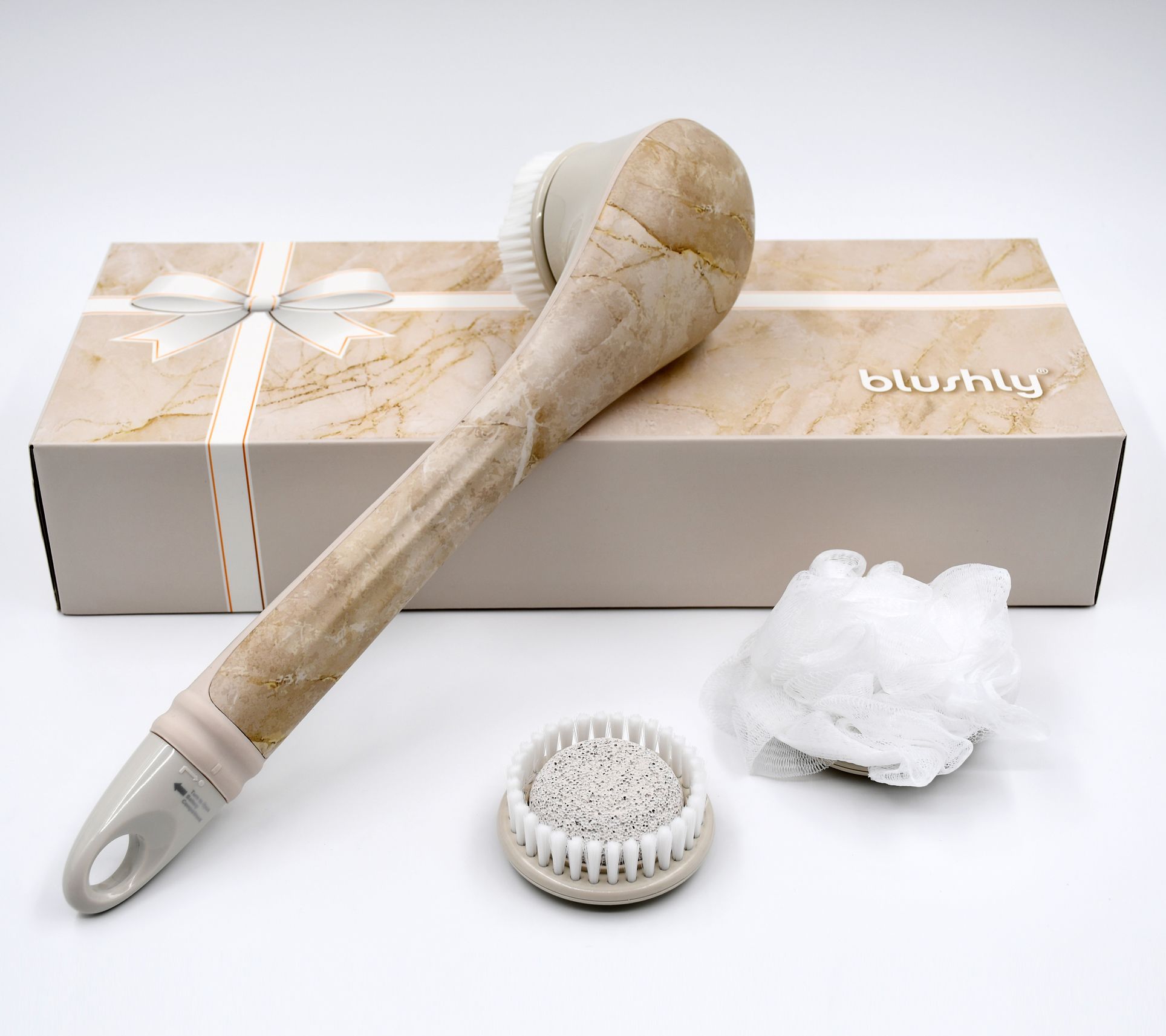 Blushly Cleansing & Exfoliating Marble Body Brush w/ Heads