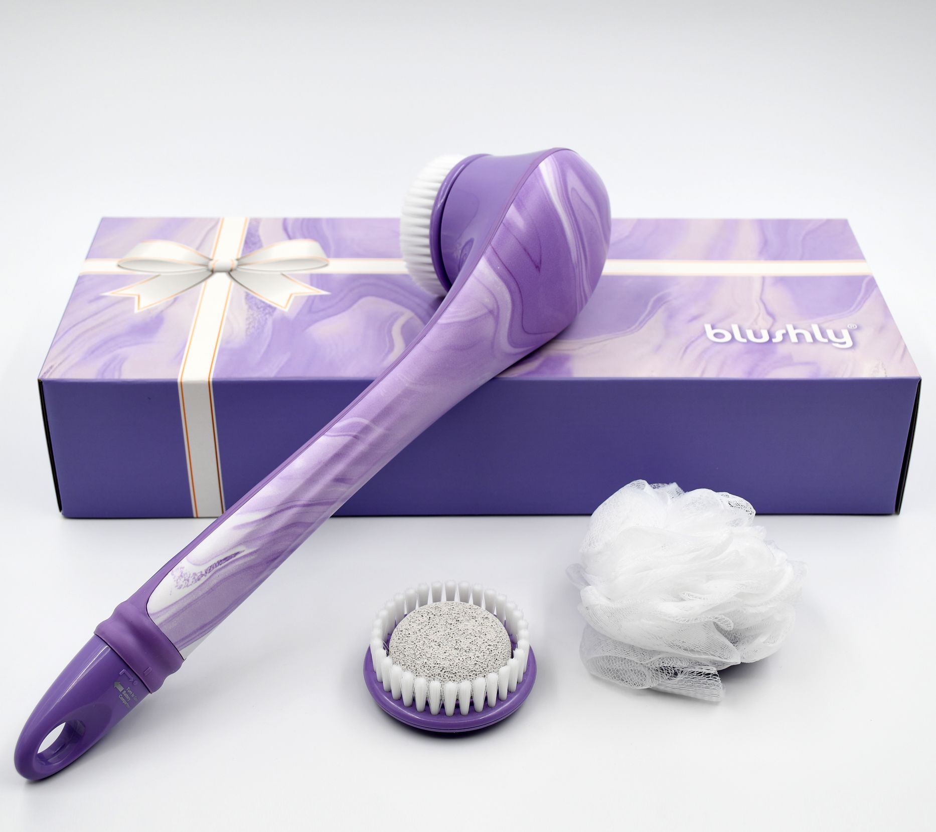 Blushly Cleansing & Exfoliating Marble Body Brush w/ Heads