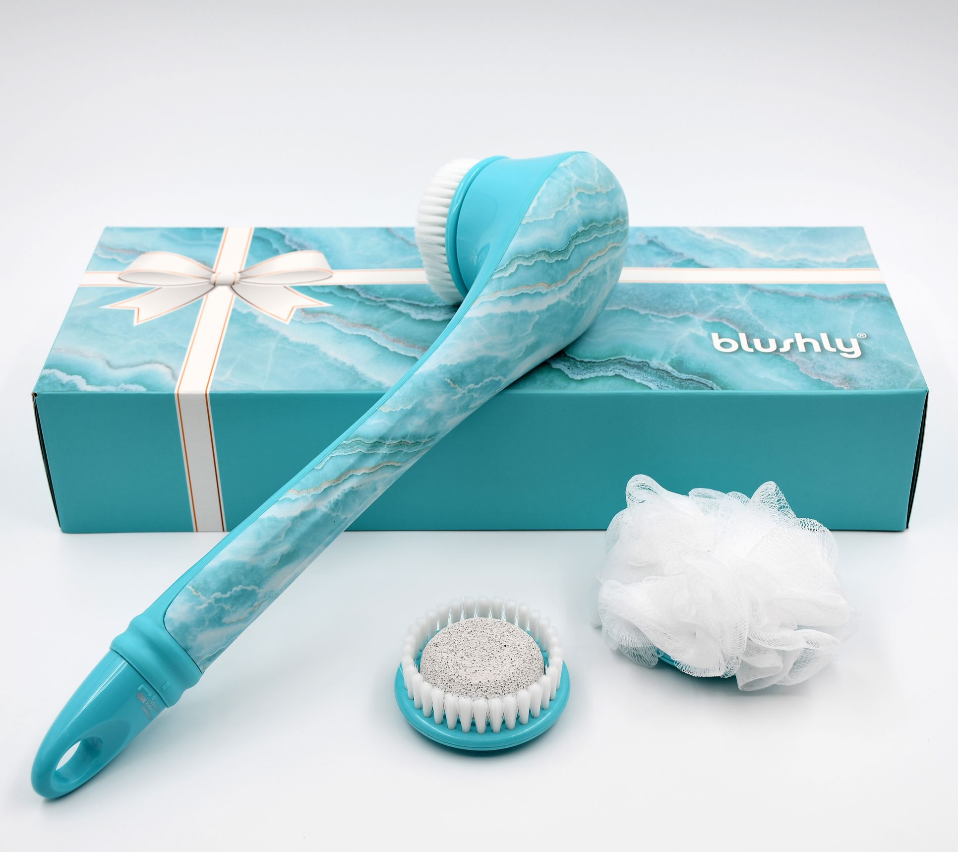 Blushly Cleansing & Exfoliating Marble Body Brush w/ Heads