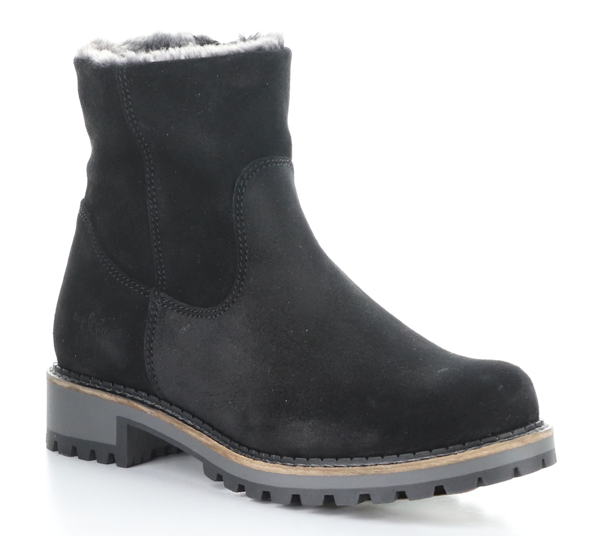 Bos. & Co.  Suede/Fantara Faux Fur Side Zip  Boot  - Calib