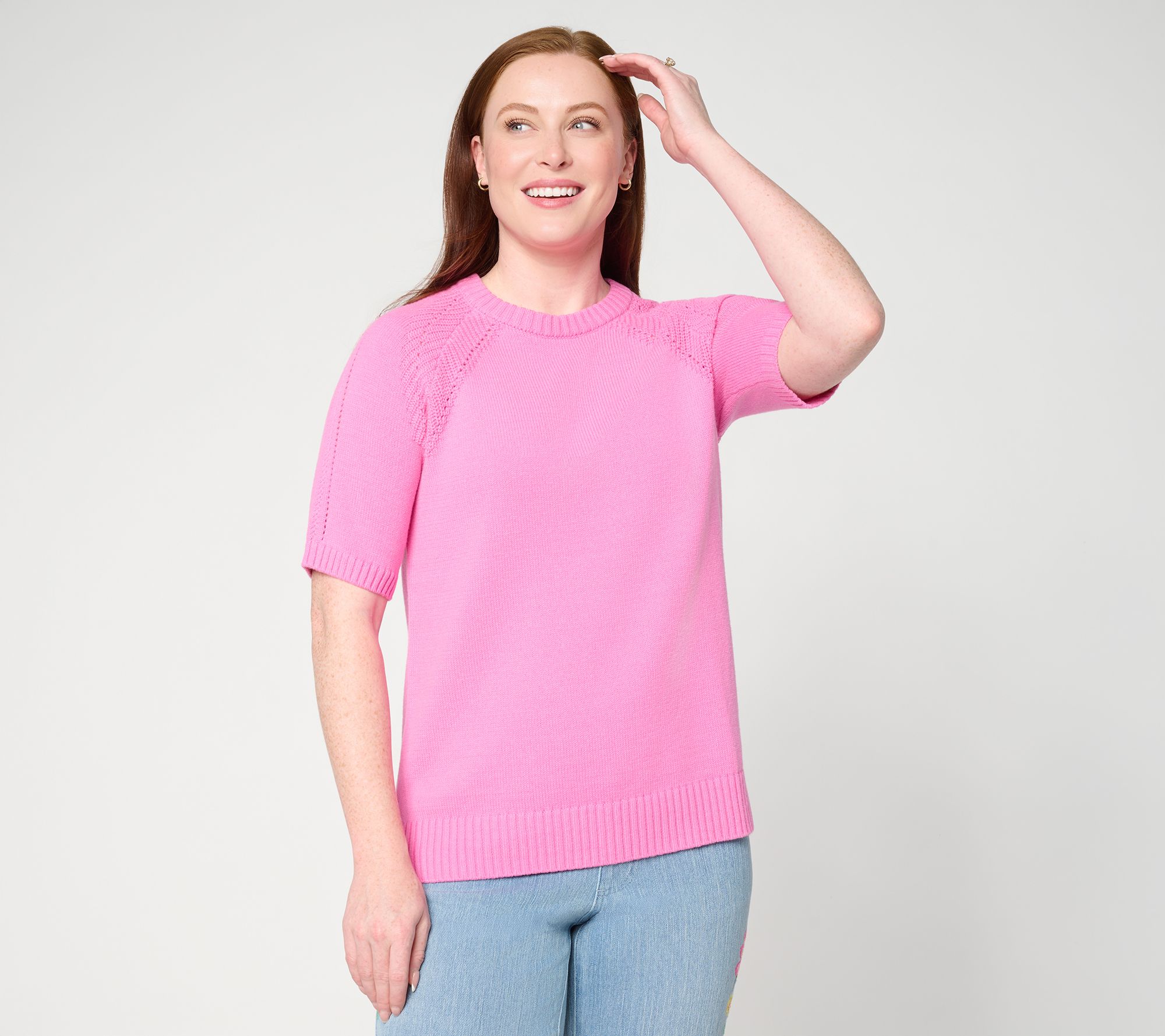 Belle by Kim Gravel Step Into Spring Elbow Sleeve Sweater