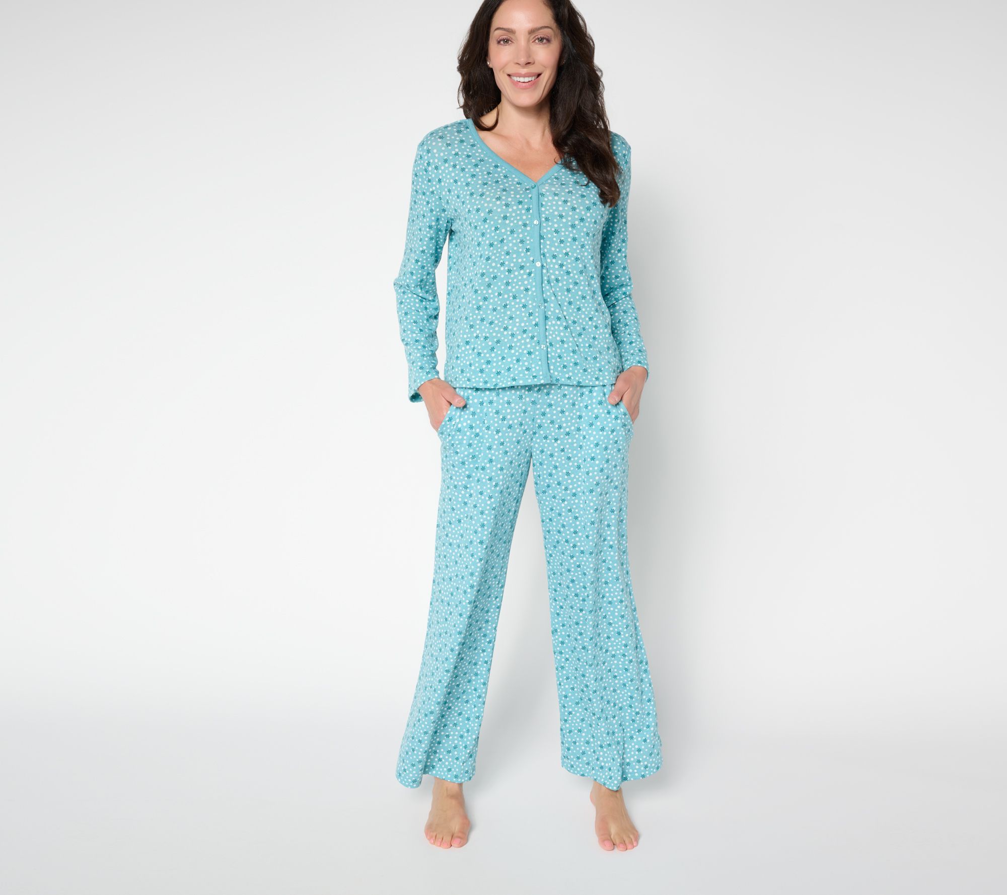 "As Is" MUK LUKS Sweater Knit Cardigan and Wide Leg Lounge Set