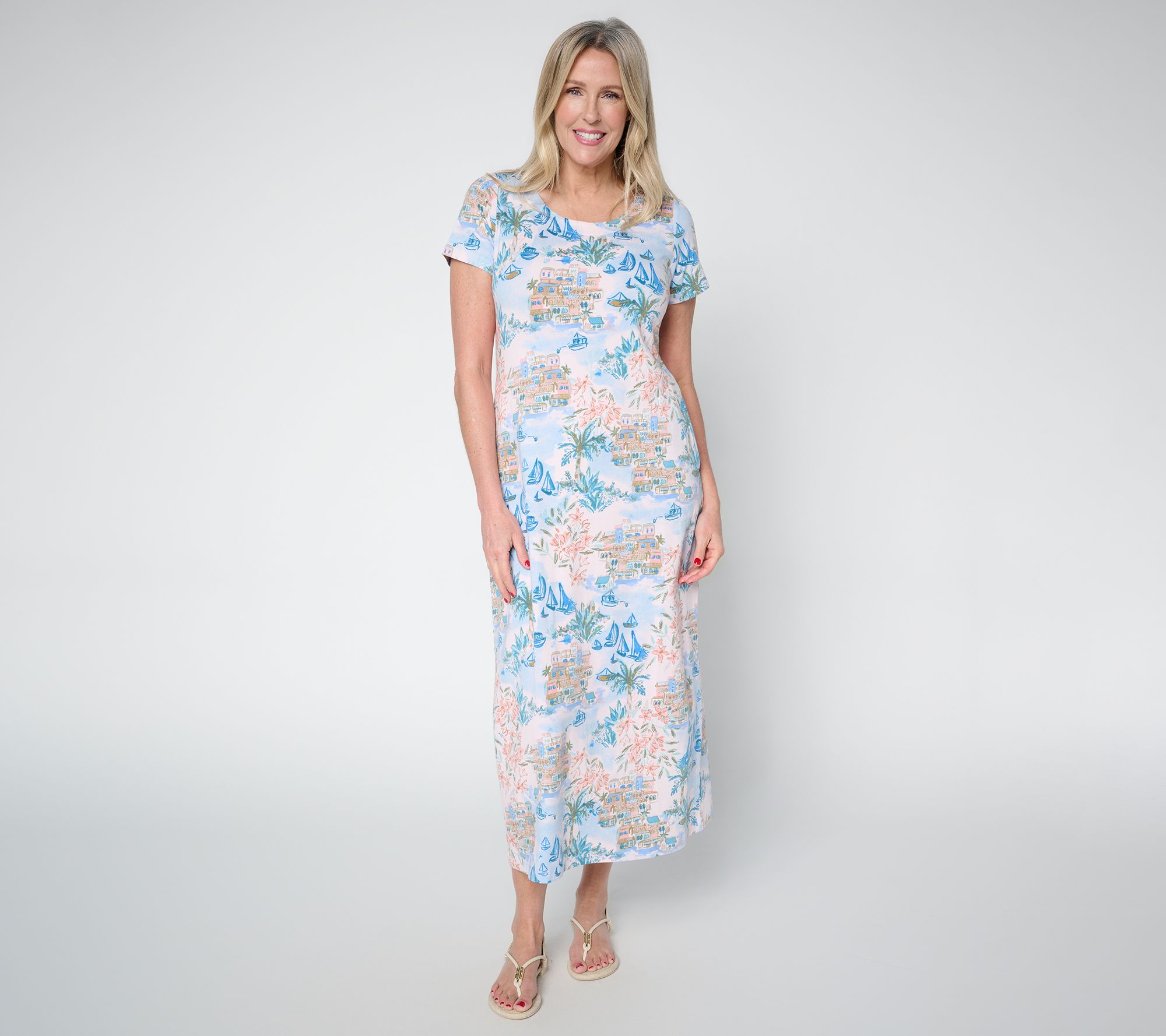 Belle by Kim Gravel Petite TripleLuxe Knit Amalfi Coast Maxi Dress