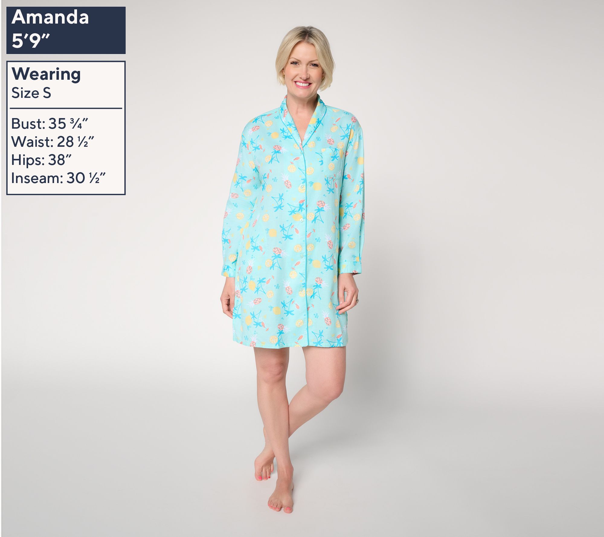 MUK LUKS Dreamweave Shawl Collar Button Up Sleepshirt - QVC.com