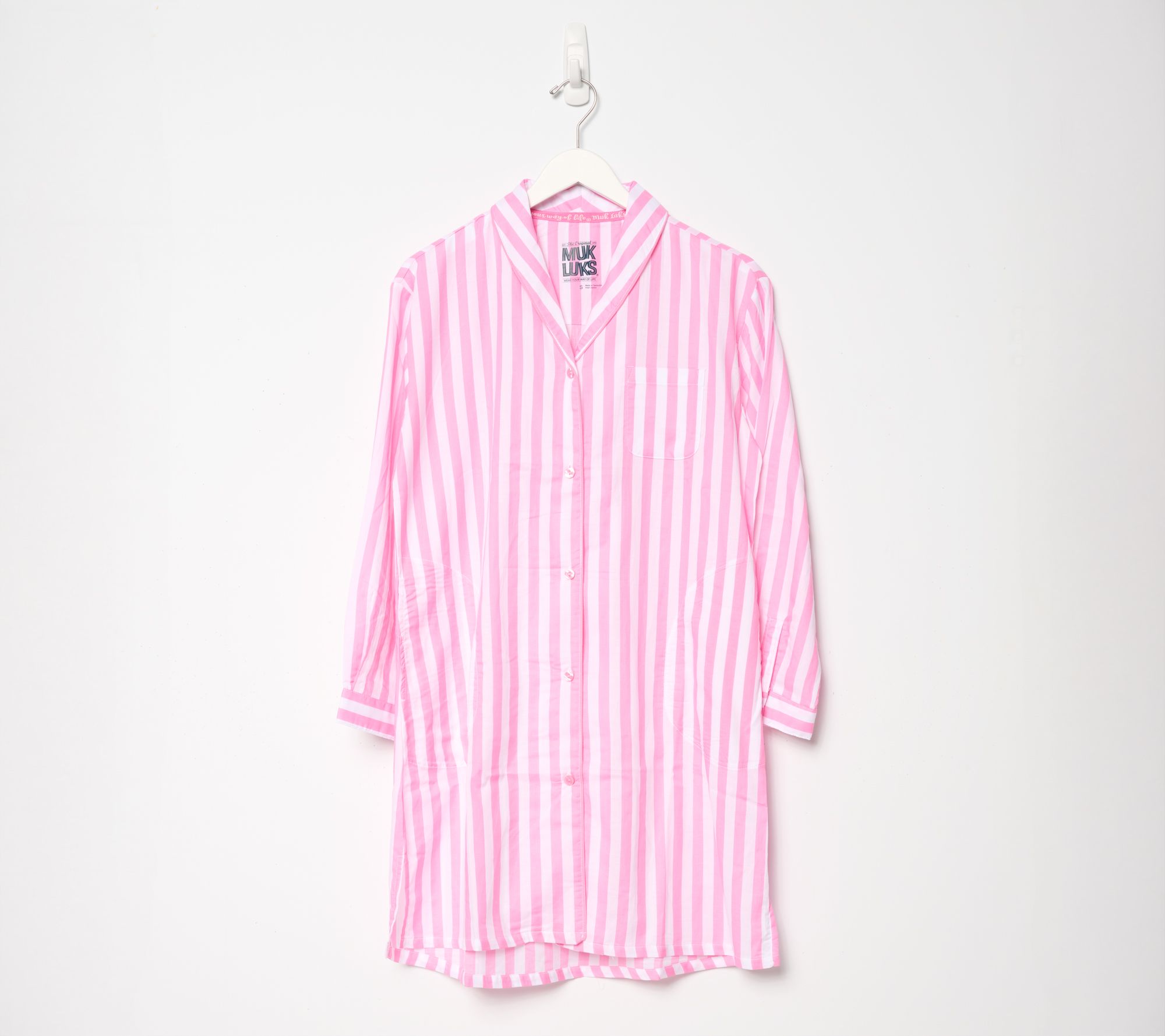 MUK LUKS Dreamweave Shawl Collar Button Up Sleepshirt