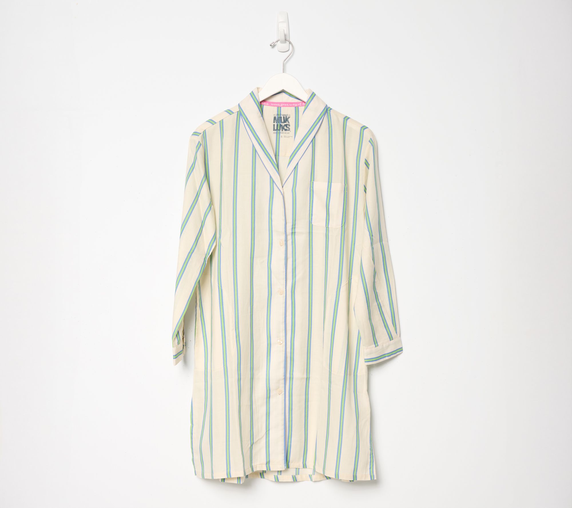 MUK LUKS Dreamweave Shawl Collar Button Up Sleepshirt