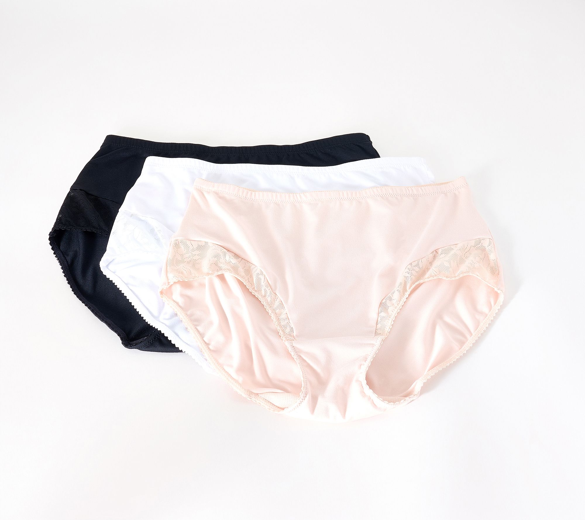 Breezies Whisper Lace Full Brief Panty Set of 3