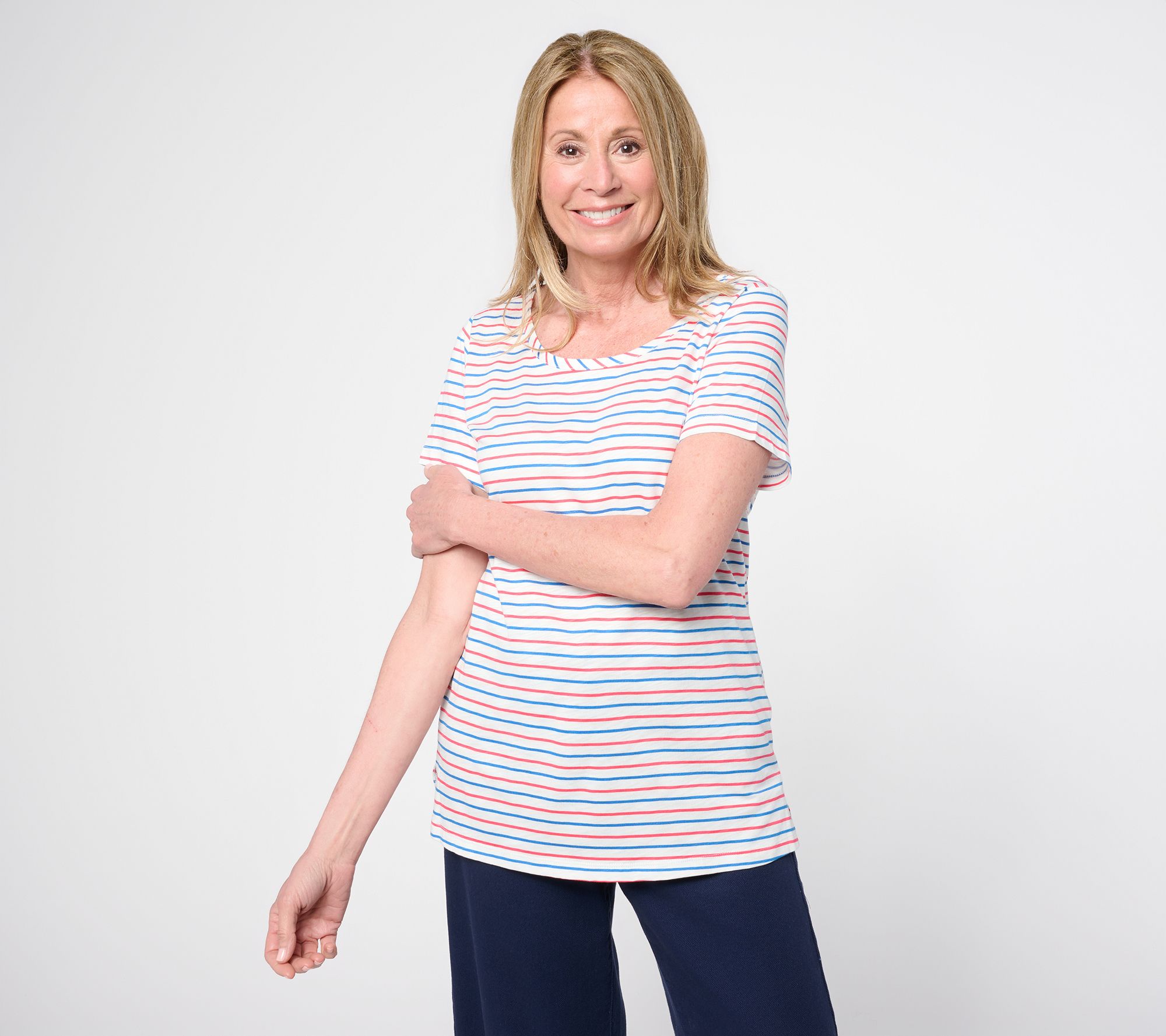 Liberty Belles by Kim Gravel Slub Knit Nauticana Short Sleeve Tee