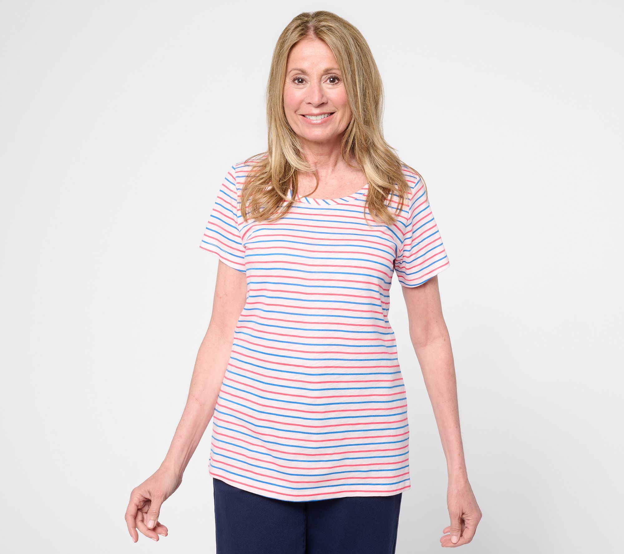 Liberty Belles by Kim Gravel Slub Knit Nauticana Short Sleeve Tee
