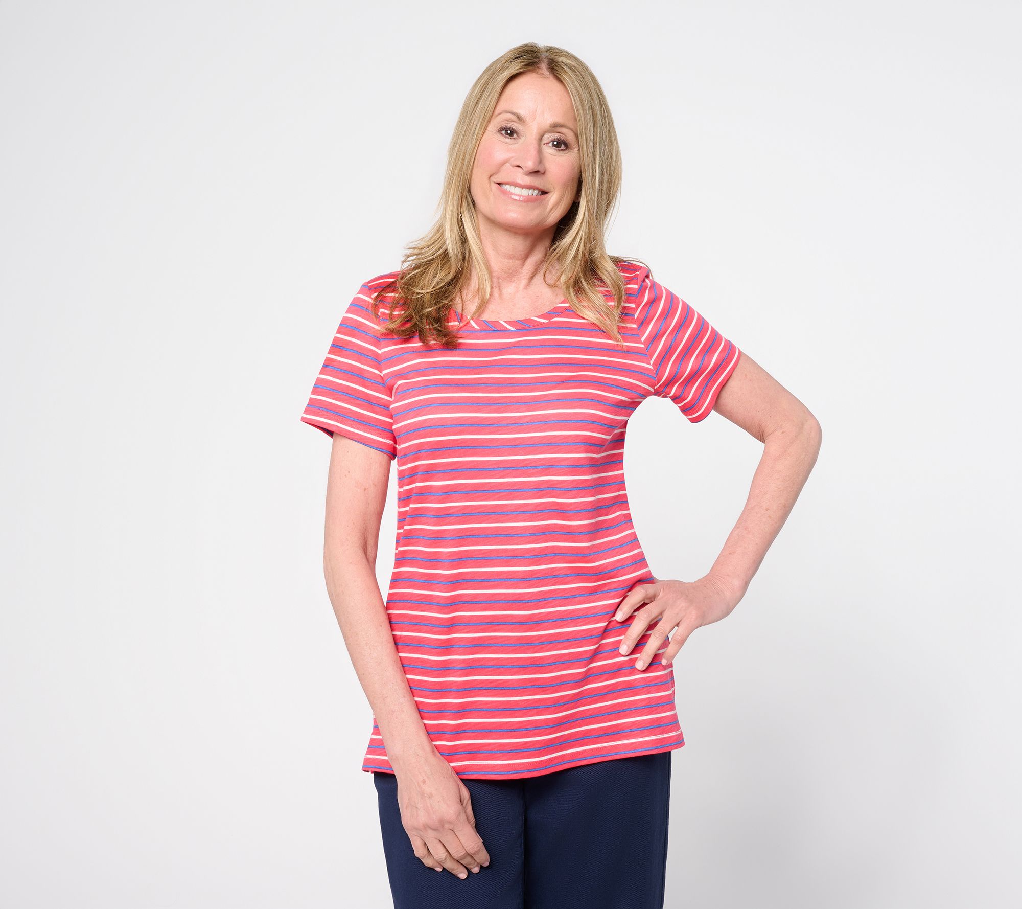 Liberty Belles by Kim Gravel Slub Knit Nauticana Short Sleeve Tee