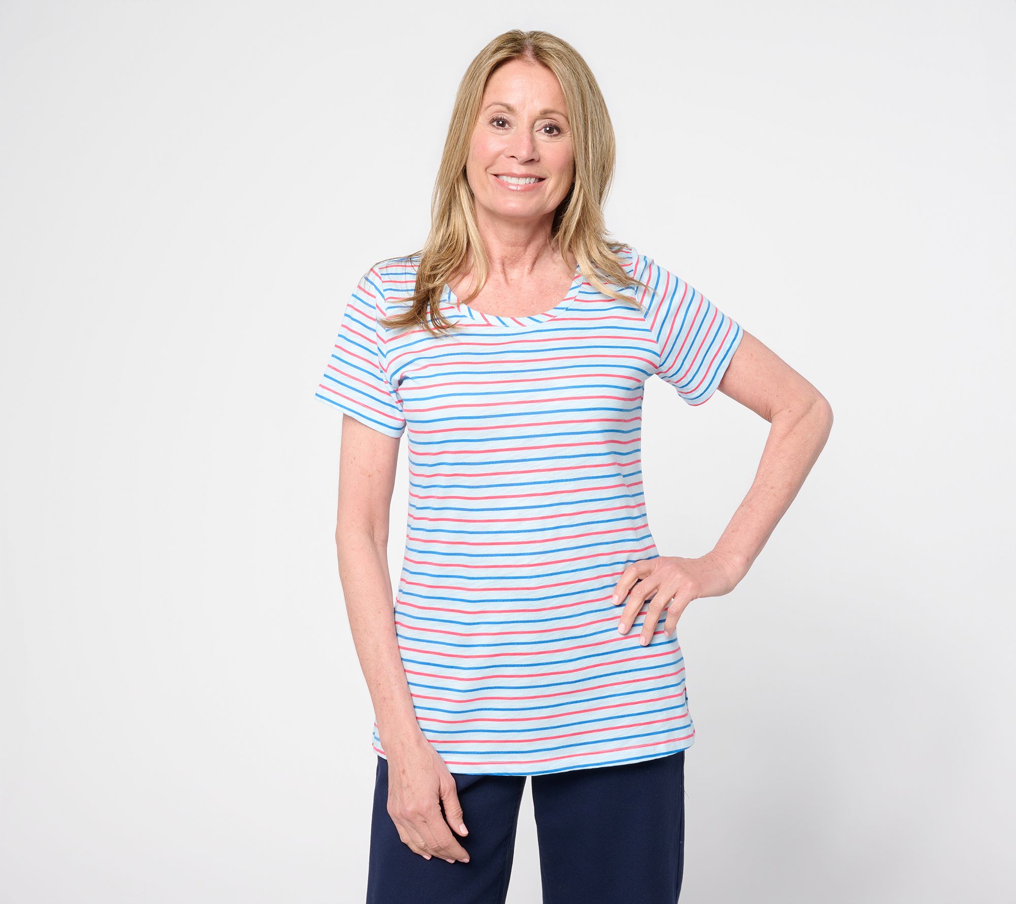 Liberty Belles by Kim Gravel Slub Knit Nauticana Short Sleeve Tee