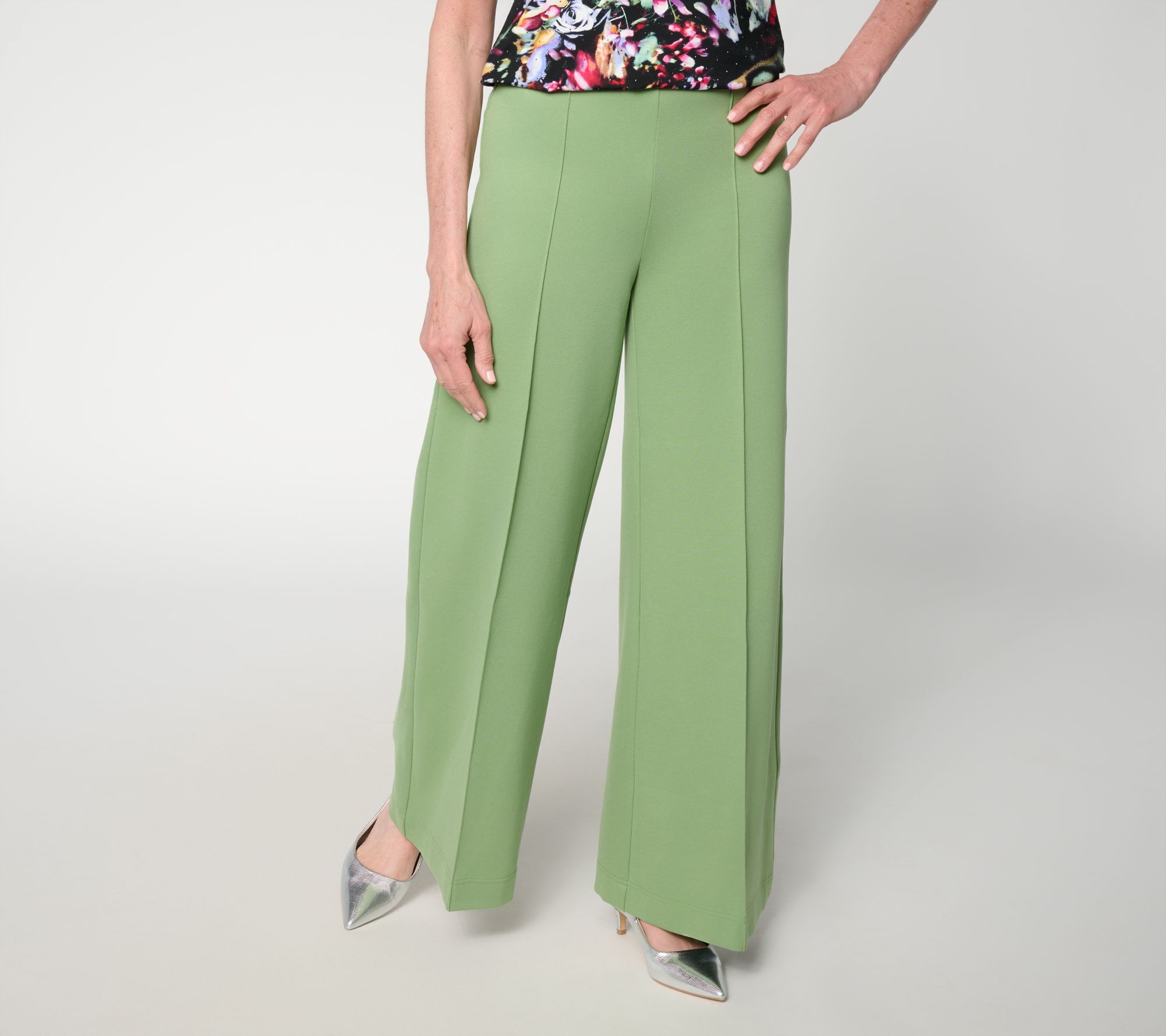 nicole by Nicole Miller Petite Pull-On Posh Ponte Wide Leg Pants